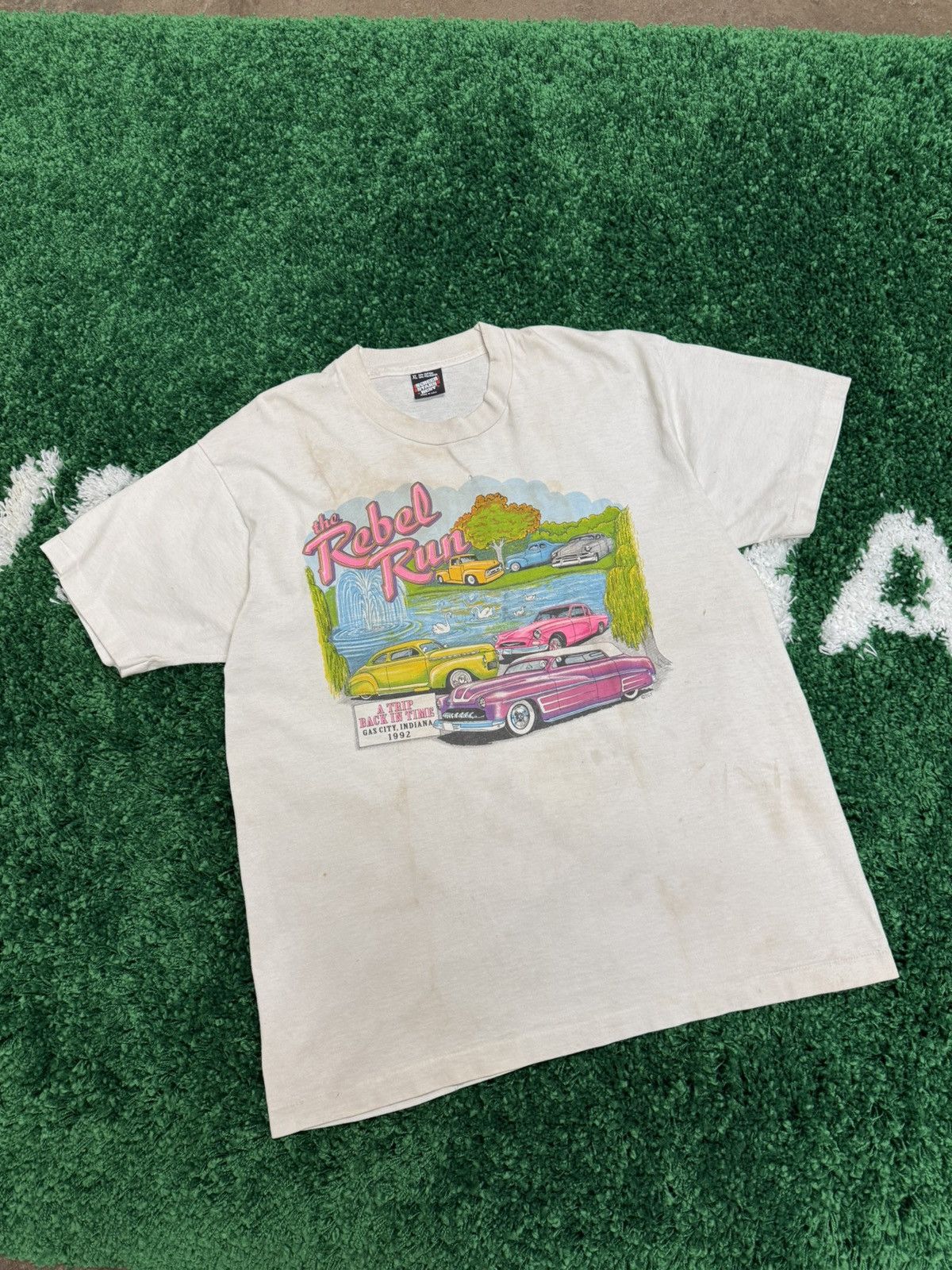 Vintage Vintage Screen Stars " Rebel Run " Indiana Tee XL Size US XL / EU 56 / 4 - 2 Thumbnail