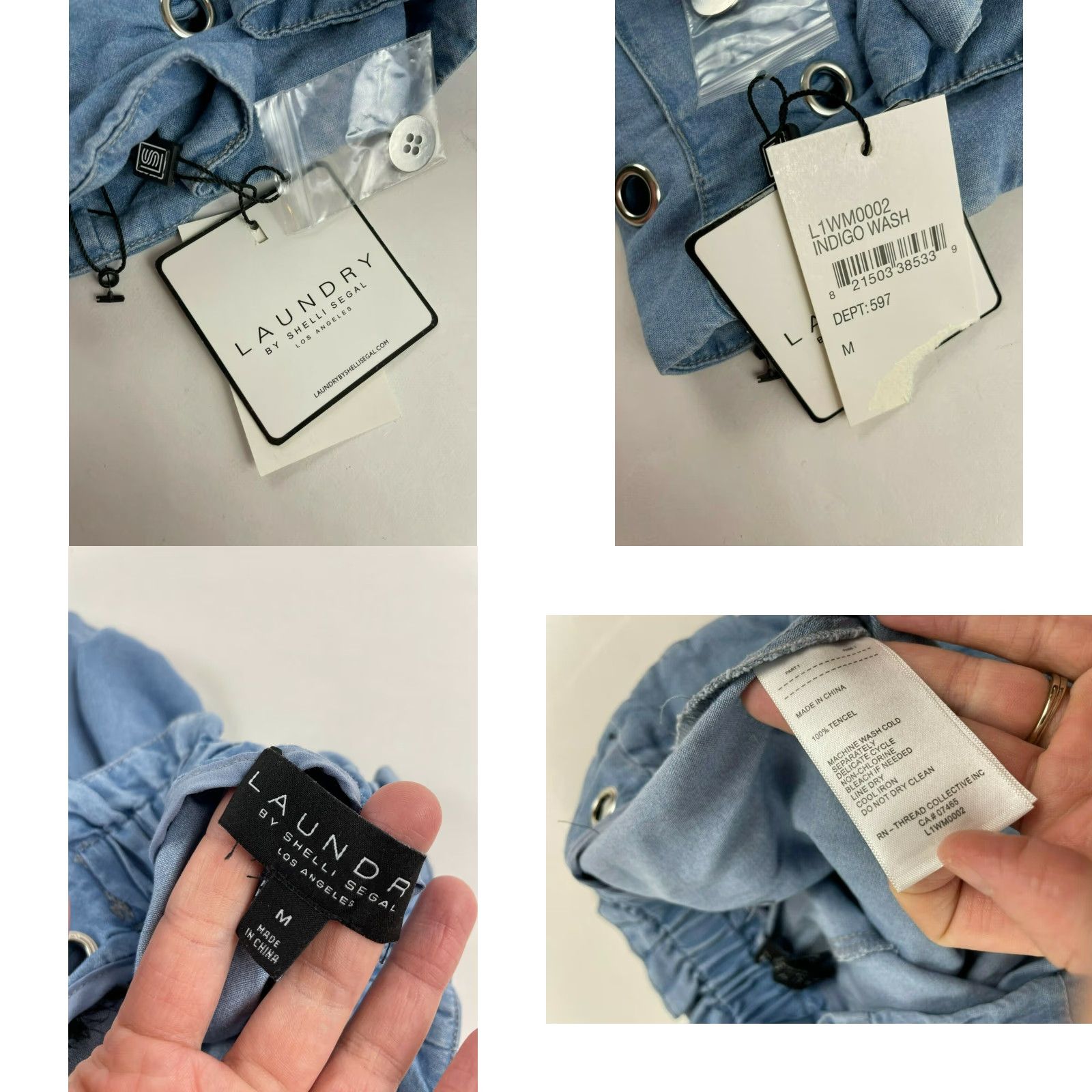 Laundry by Shelli Segal Laundry by Shelli Segal Pants Women's M Indigo Wash Pull On Wide Leg NWT NWD- there’s a hole in side Size 32" / US 10 / IT 46 - 8 Thumbnail