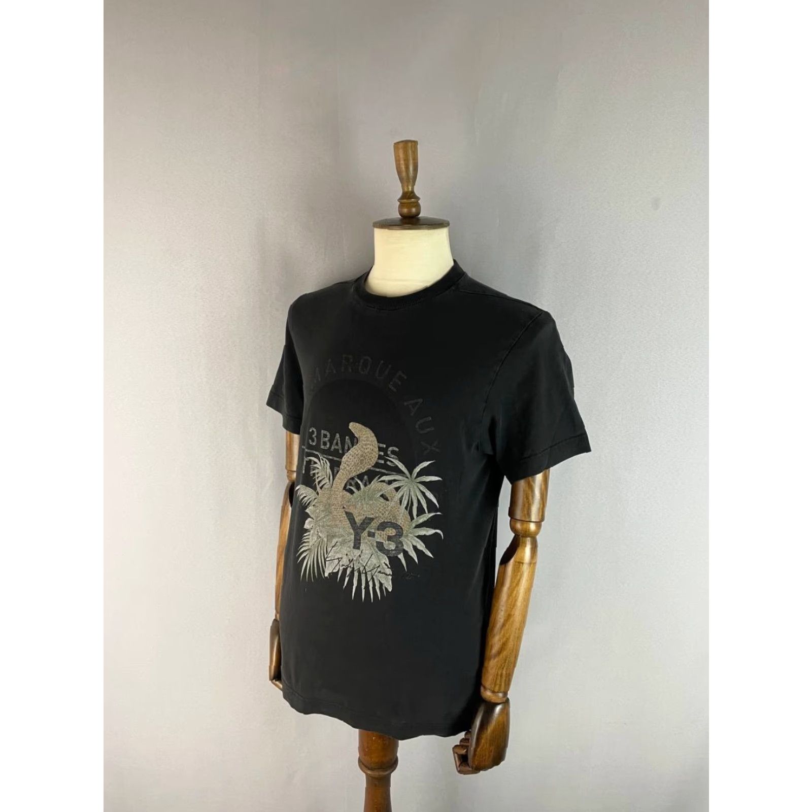 Adidas Adidas Mens Y-3 Yamamoto Cobra T-Shirt L Black Short Sleeve Crew Neck Size US L / EU 52-54 / 3 - 2 Thumbnail