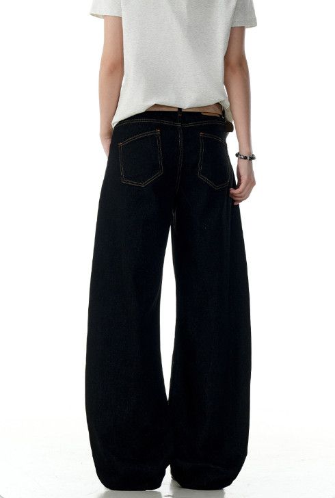 Jean American black men's retro wide-leg casual scimitar jeans Size US 32 / EU 48 - 4 Thumbnail