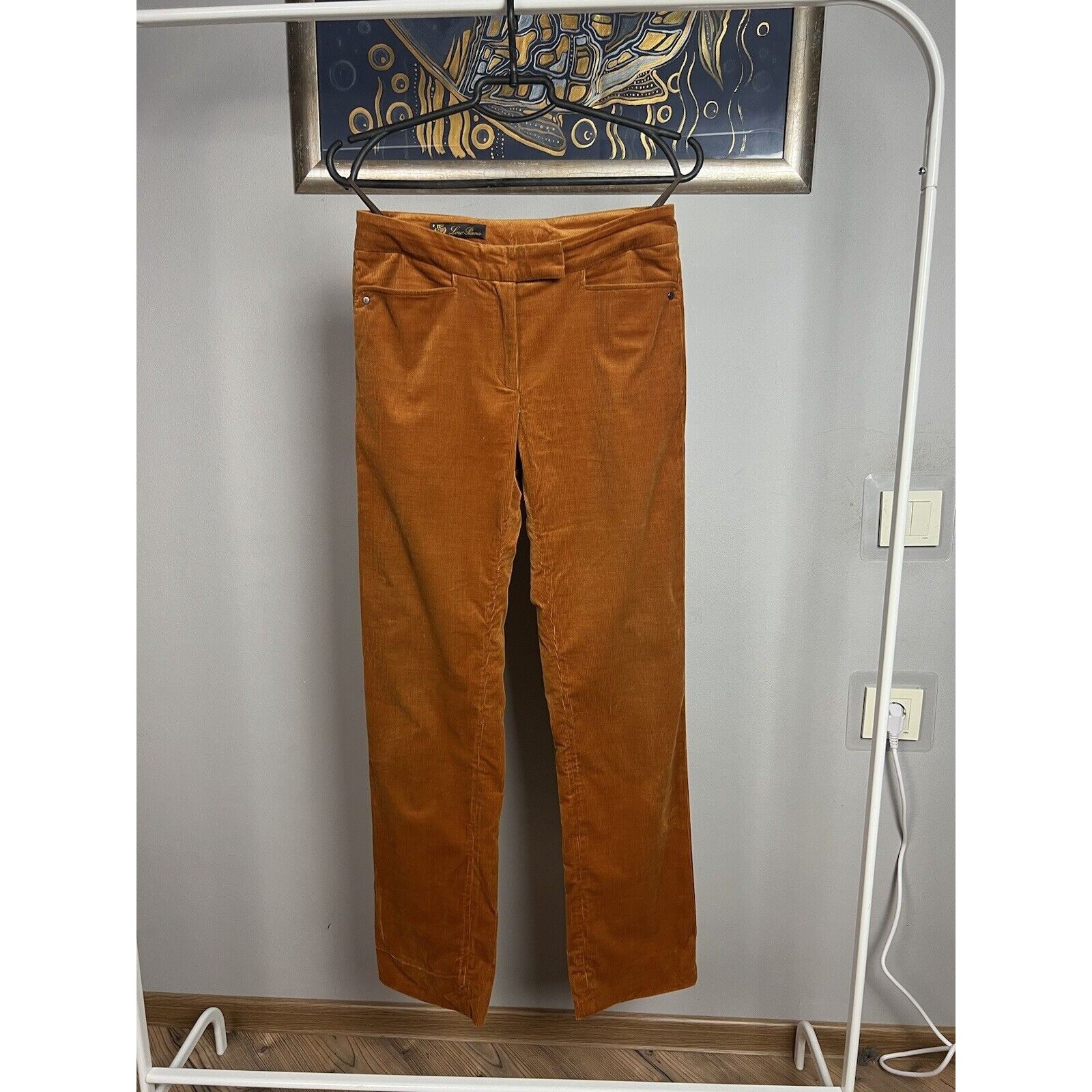 MINT! Loro Piana Orange Corduroy Women`s Straight Pants Size