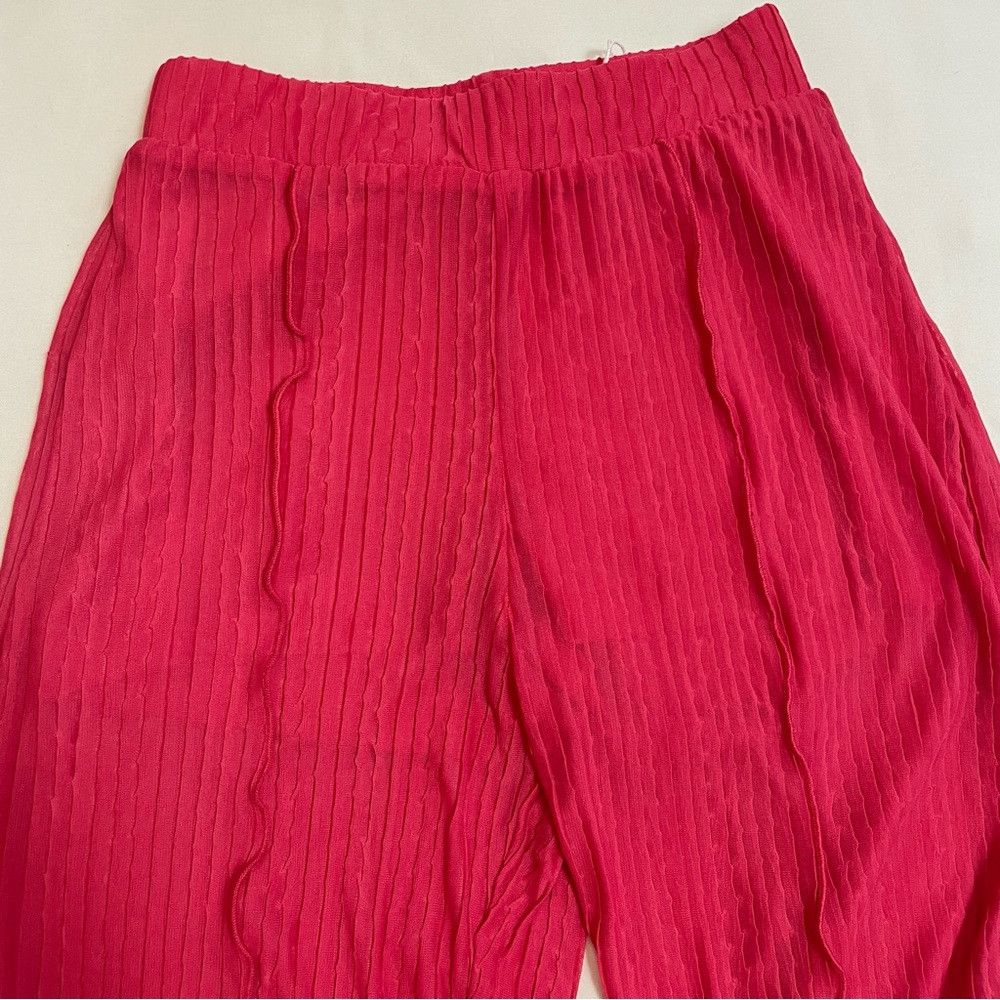 Zara New Zara Red Knit Ribbed Flared Beach Pants Size S Size 27" / US 4 / IT 40 - 7 Thumbnail