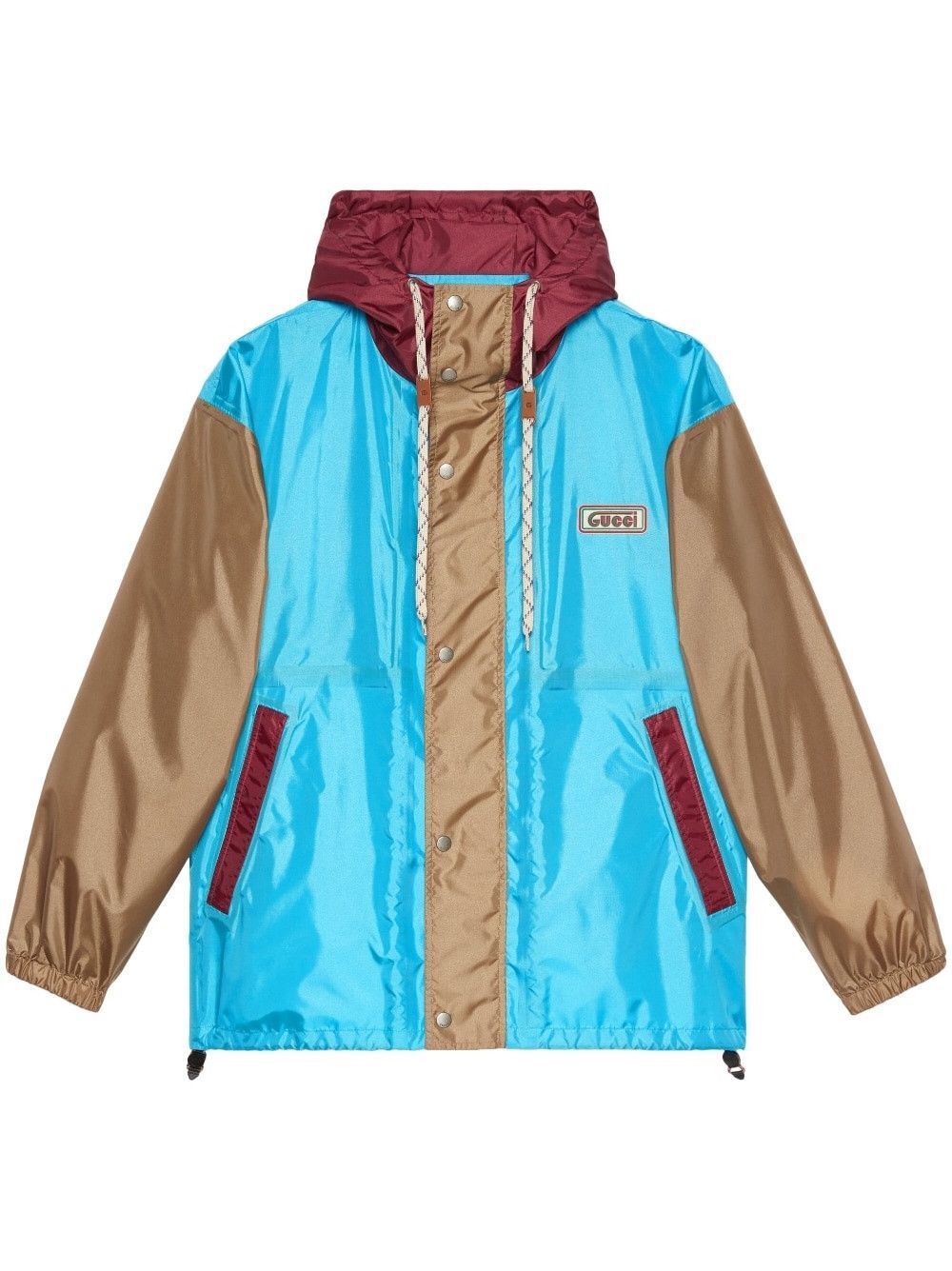 o1s1wg110225 Silk Nylon Hooded Jacket in Multicolor