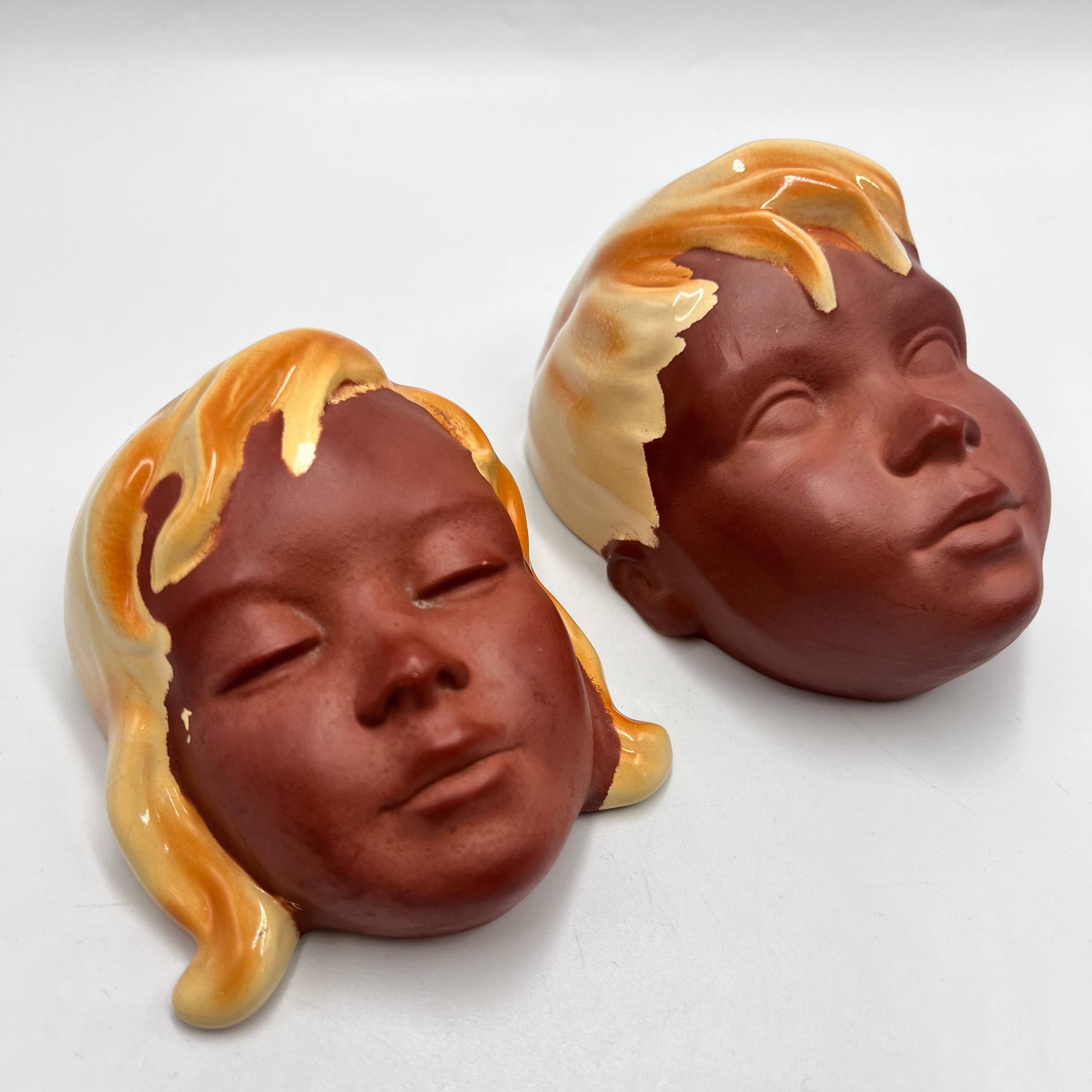 Vintage Vintage Wall Masks Western Germany Mid Century Modern Decor Size ONE SIZE - 2 Thumbnail