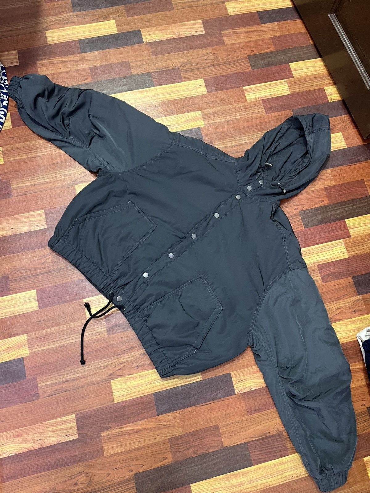 Japanese Brand Double Name Hooded Snap Jacket Boxy Black Size US L / EU 52-54 / 3 - 13 Thumbnail