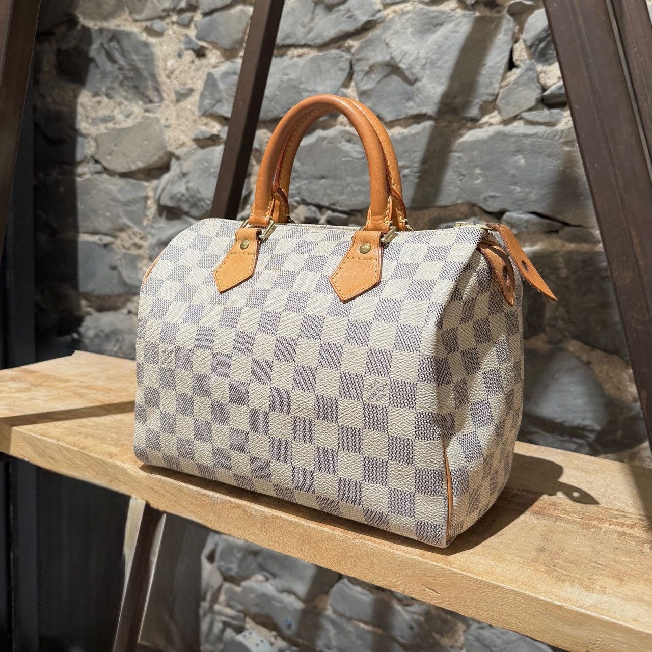 Louis Vuitton Louis Vuitton 2007 Damier Azur Speedy 25 Handbag Size ONE SIZE - 3 Thumbnail