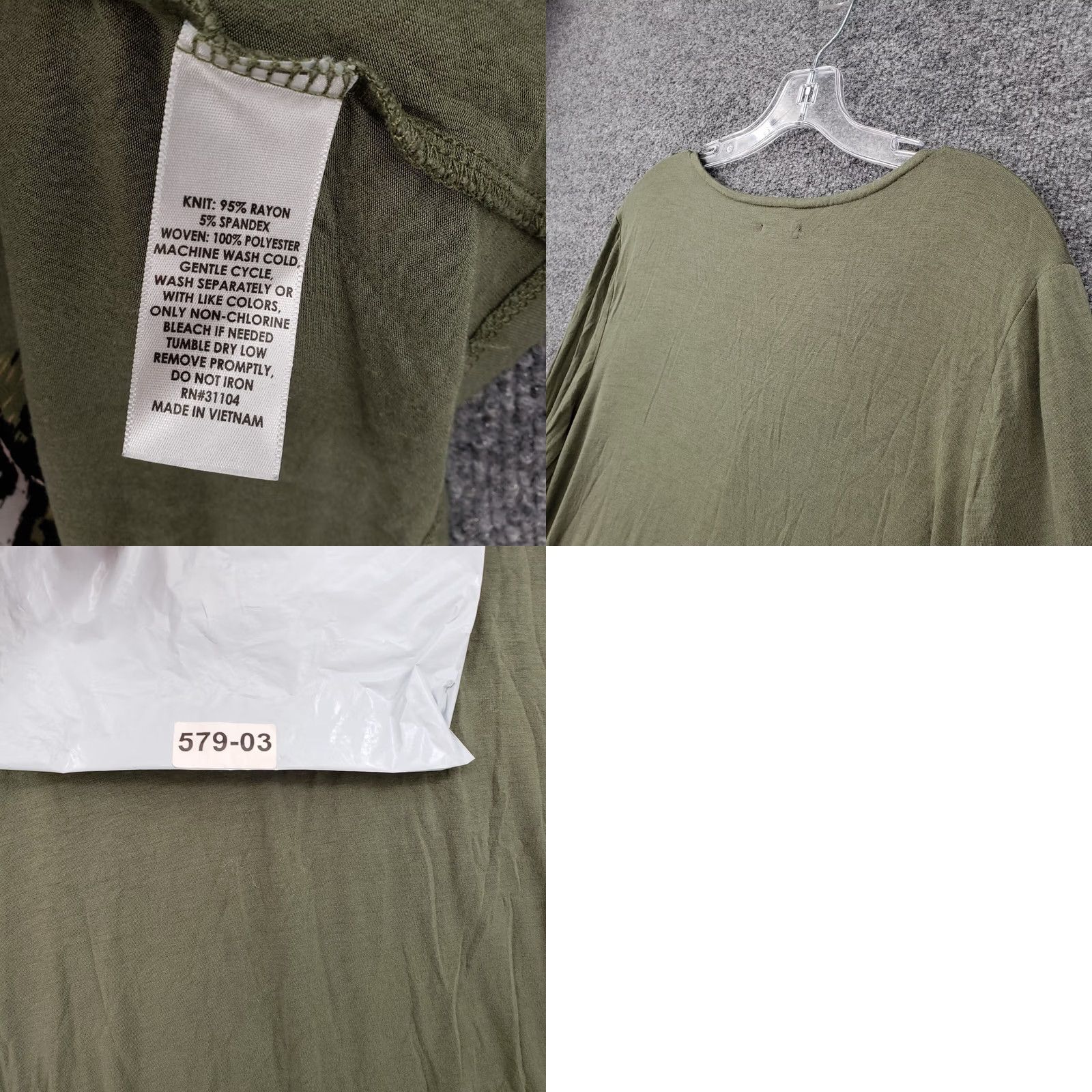 Vintage New Directions Womens L Large Green Paisely V Neck Blouse Shirt Long Sleeve Size L / US 10 / IT 46 - 8 Thumbnail