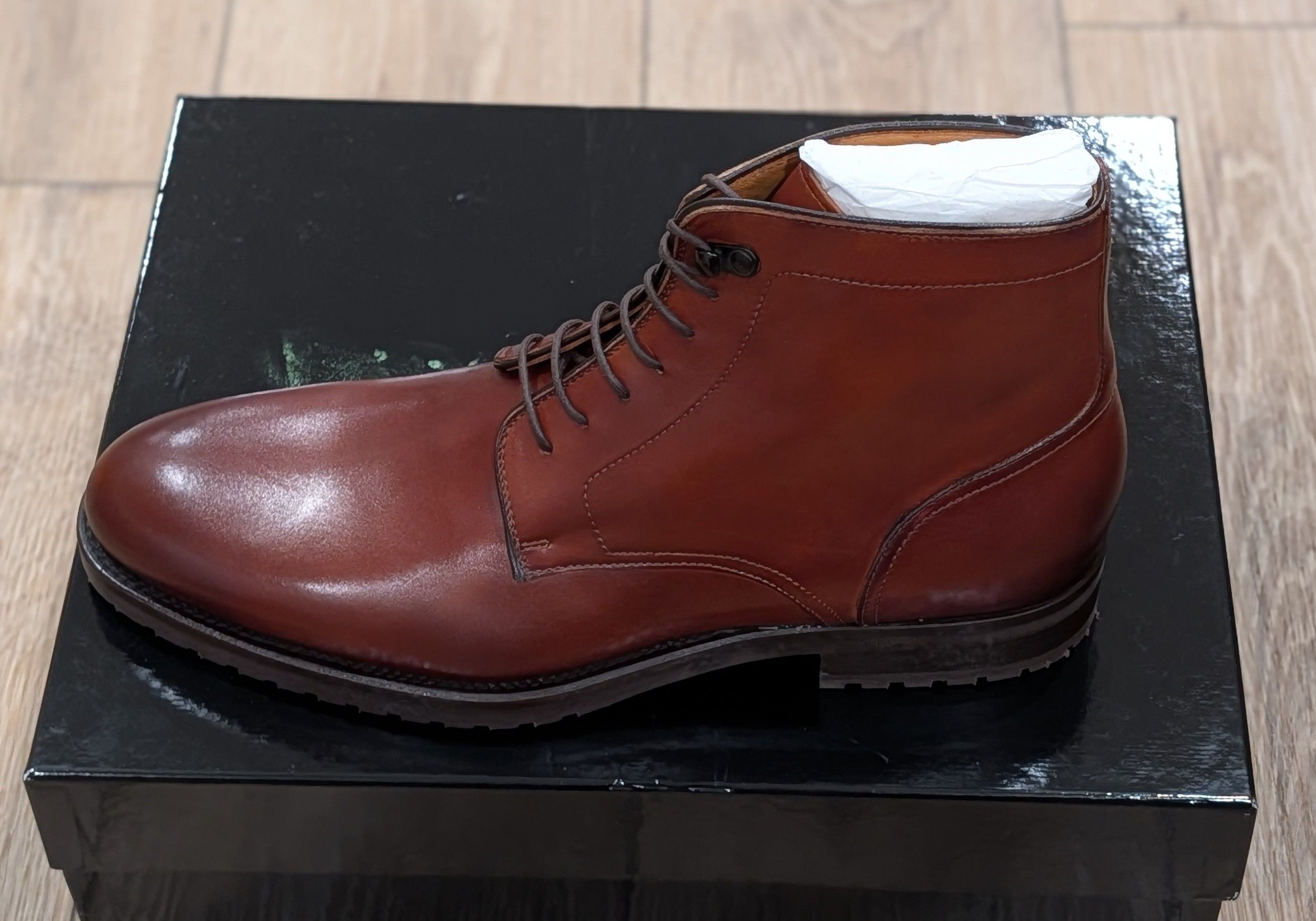 Magnanni Magnanni "Kam II" Lace Up Leather Boots Tobacco Cognac US 10 Size US 10 / EU 43 - 5 Thumbnail