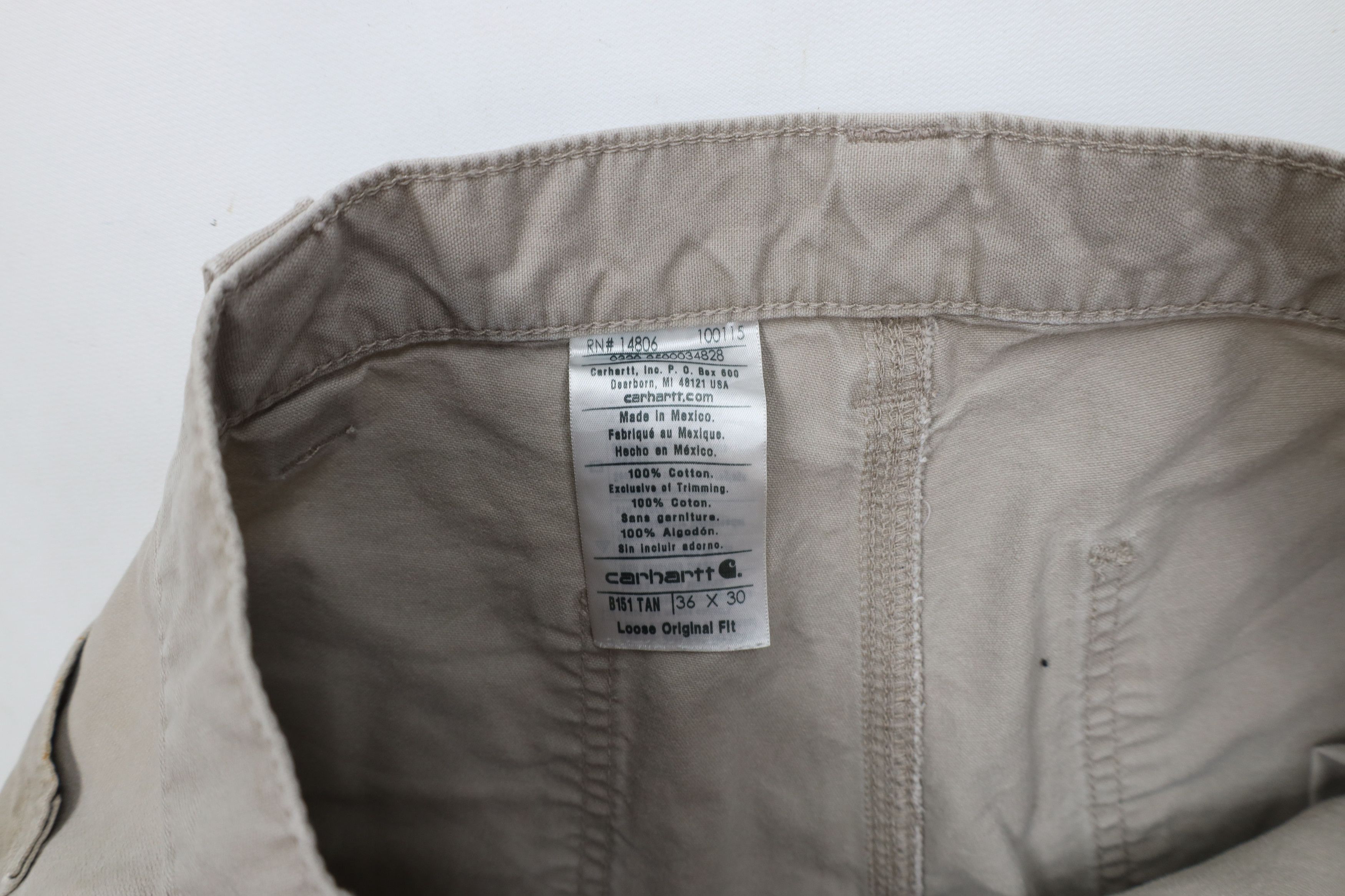 Carhartt Vintage Y2K Carhartt Loose Fit Wide Leg Dungaree Pants Beige Size US 36 / EU 52 - 9 Thumbnail