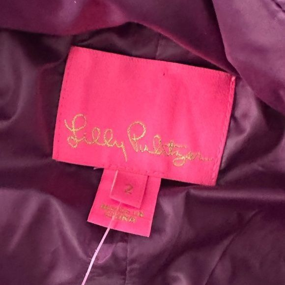 Lilly Pulitzer NWT Lilly Pulitzer Purple Tonia Puffer Jacket Coat Amarena C Size XS / US 0-2 / IT 36-38 - 2 Thumbnail
