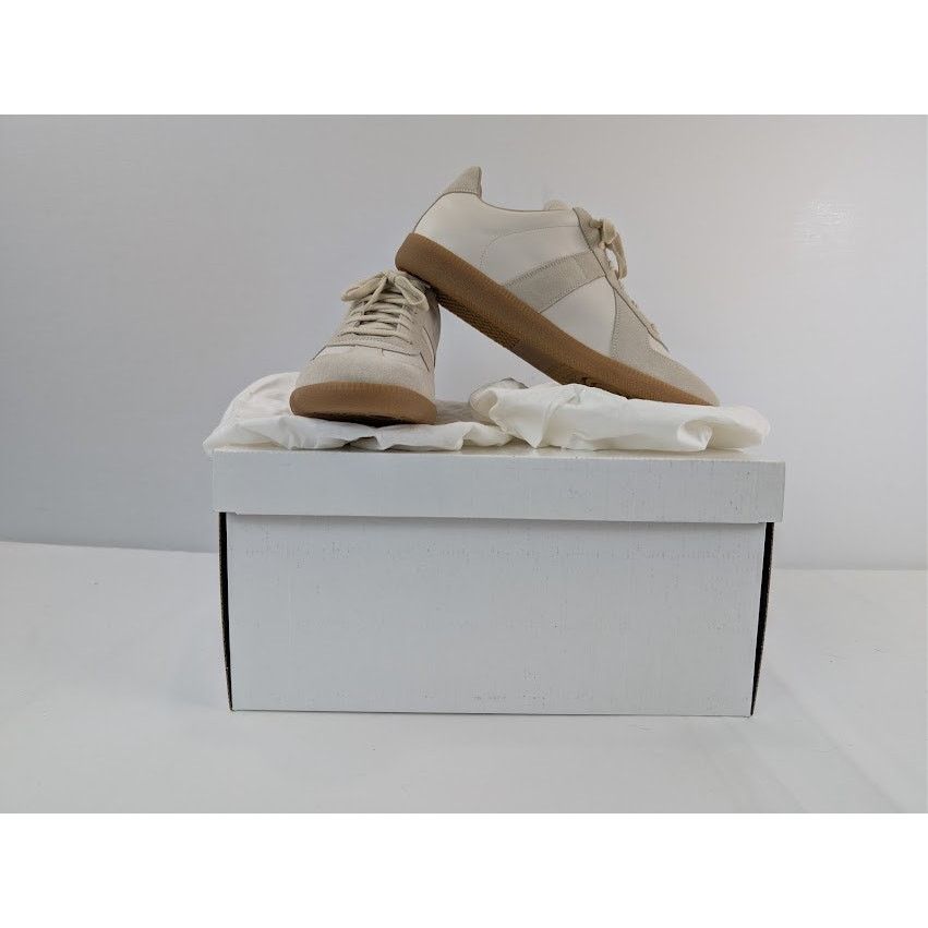 Maison Margiela o1rshd1 Leather Replica Sneaker in White / Grey Size US 12 / EU 45 - 20 Thumbnail