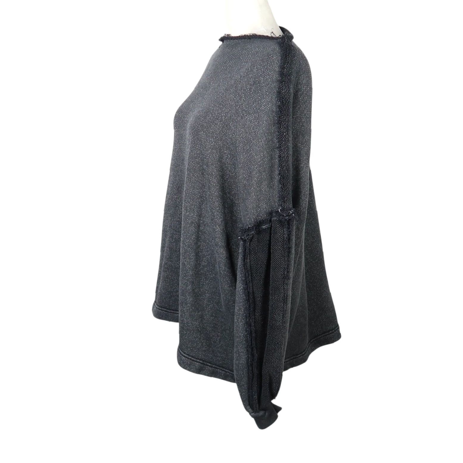 Free People VINTAGE Free People Romy Rollneck Sweatshirt Washed Black Small Size S / US 4 / IT 40 - 3 Thumbnail