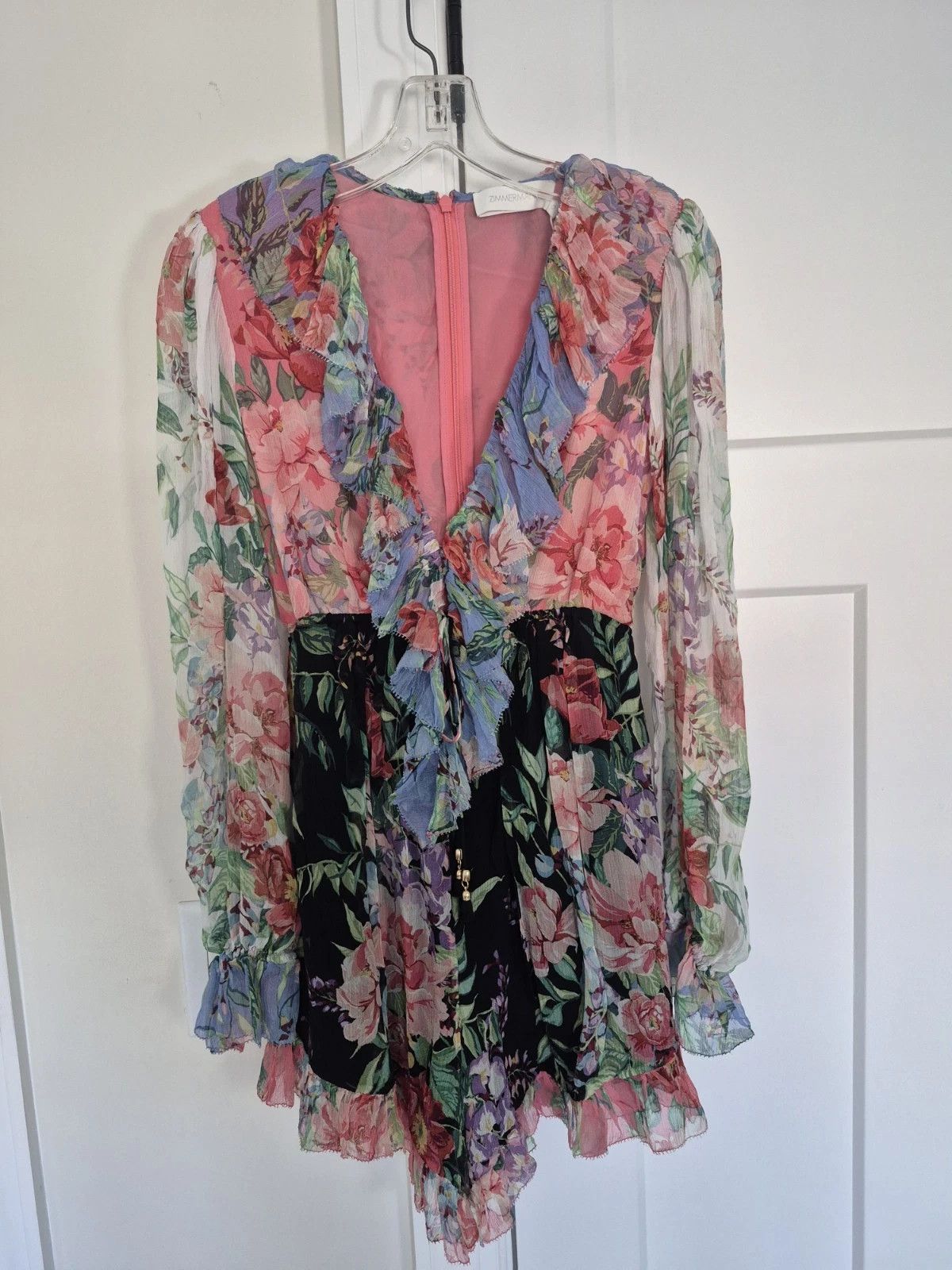 Zimmermann Bellitude Flutter Playsuit Romper Floral Silk Long Slv AU 0 Size S / US 4 / IT 40 - 7 Thumbnail