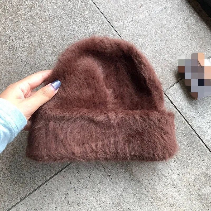 Japanese Brand Fashion Fluffy Rabbit Fur Beanie Hat Size ONE SIZE - 2 Thumbnail