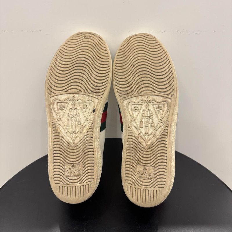 Gucci Gucci White Ace Leather Sneakers with Bee - Size US 4.5 / IT 34.5 - 4 Thumbnail