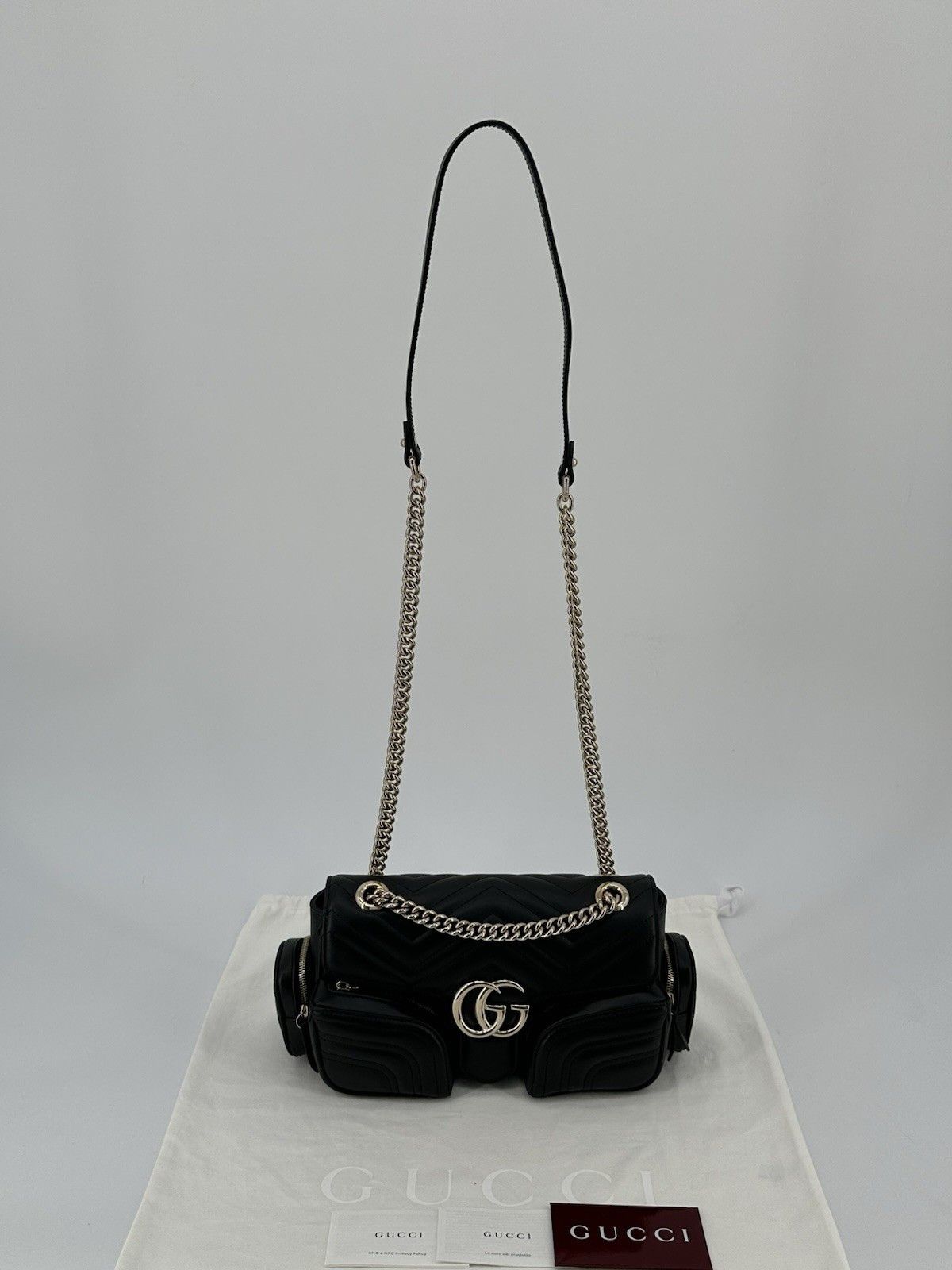 Gucci New Gucci Bag Marmont Leather Black Woman Size ONE SIZE - 11 Thumbnail