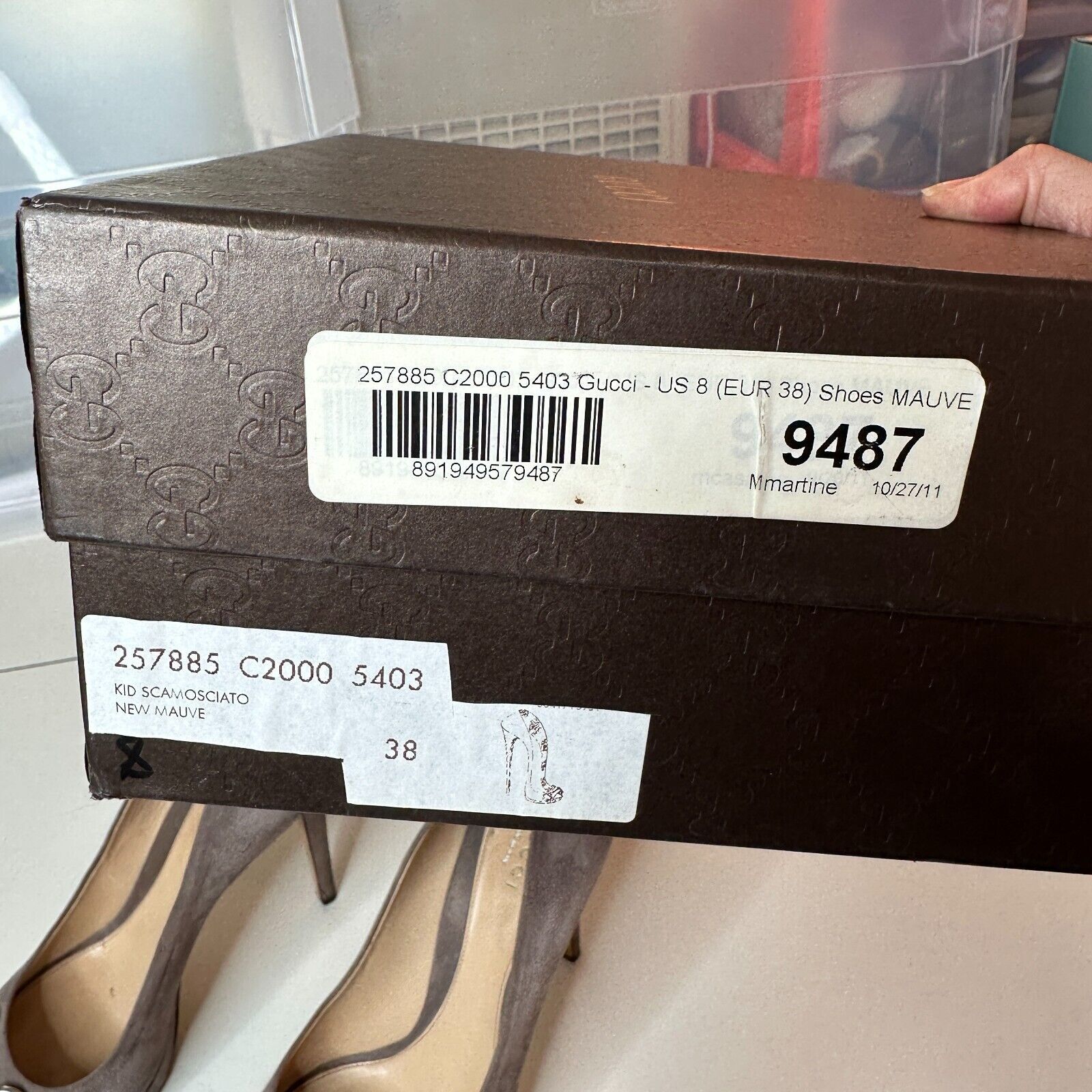 Gucci Gucci Kid Scamosciato Gray Suede Open Toe Stiletto 38 Size US 7.5 / IT 37.5 - 15 Thumbnail