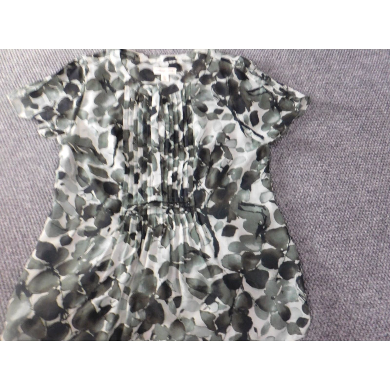 Coldwater Creek Coldwater Creek Blouse M Womens Green Floral Short Sleeve Crew Neck Pullover Casual Regular Stretch Shirts Size M / US 6-8 / IT 42-44 - 5 Thumbnail