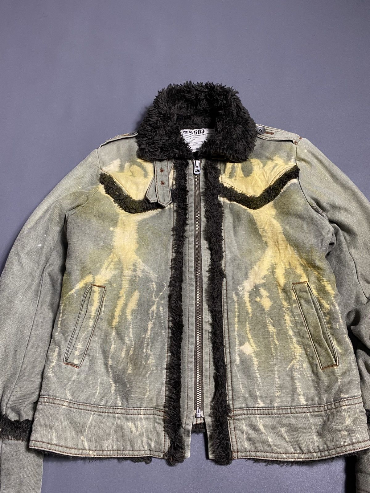 Edwin Vintage EDWIN Inner Sherpa Distressed Fleece Jacket Size US M / EU 48-50 / 2 - 3 Thumbnail
