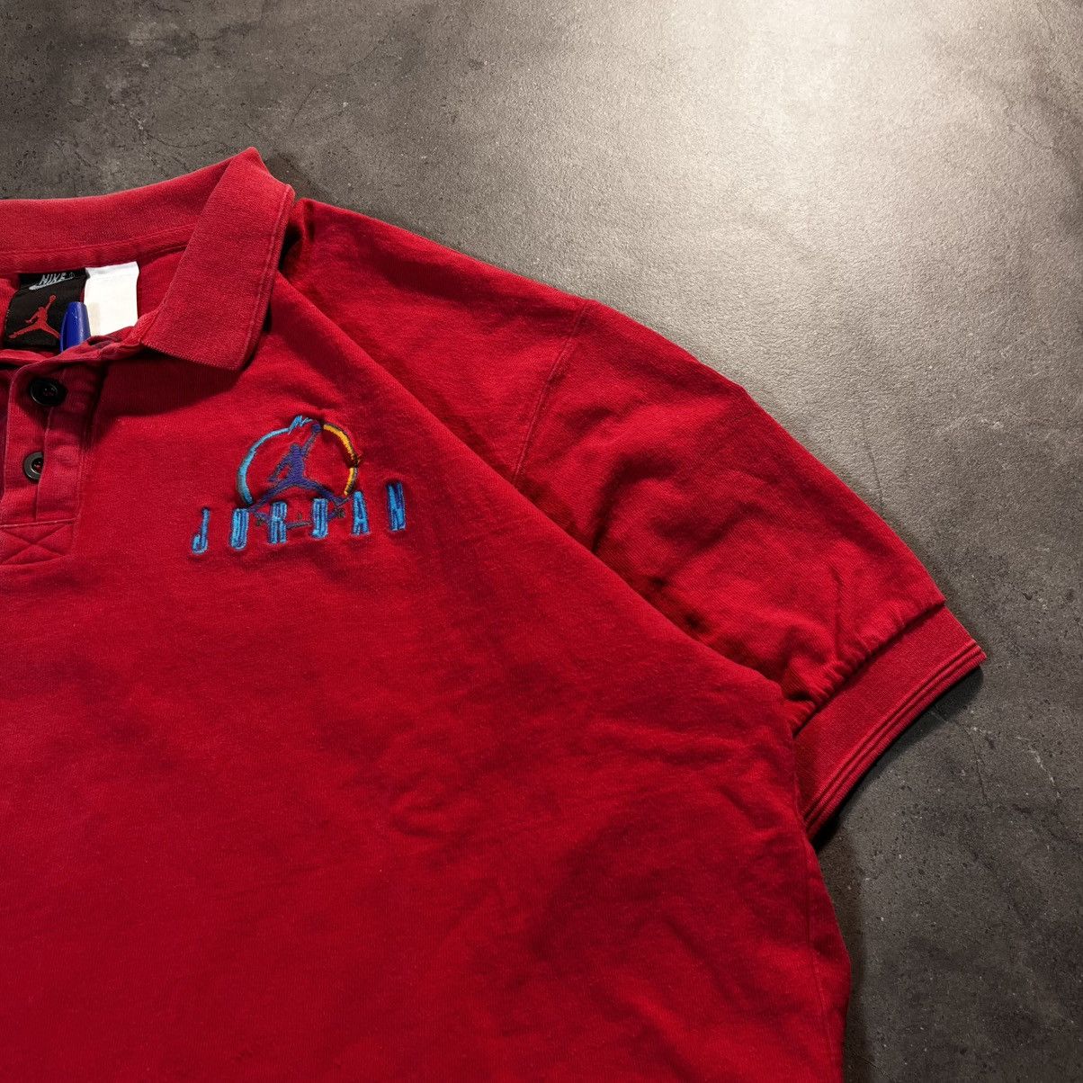 Nike Nike 90s Vintage Air Jordan Black Tag Baggy Polo Tee Tshirt Size US XL / EU 56 / 4 - 5 Thumbnail
