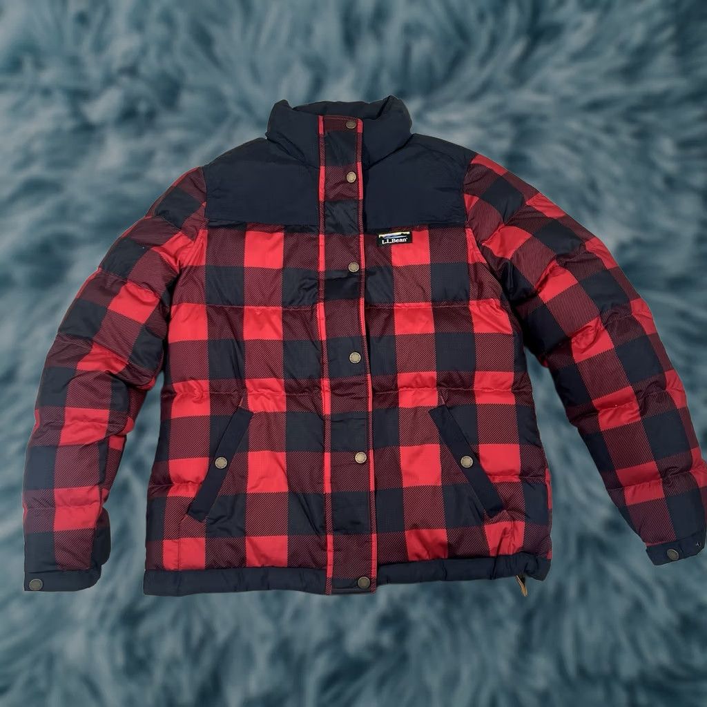 Vintage VINTAGE L.L. Bean Women’s Mountain Classic Down Puffer Jacket Sz Small Red Buffalo Plaid Womens Size S / US 4 / IT 40 - 1 Thumbnail