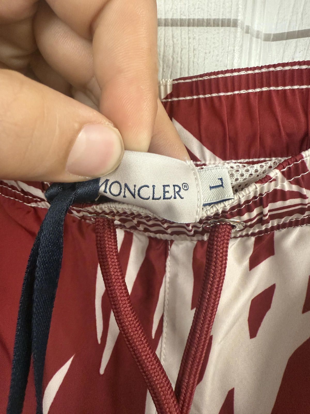 Moncler Moncler Men’s Swim Shorts Red Pattern Size L Size US 34 / EU 50 - 8 Thumbnail
