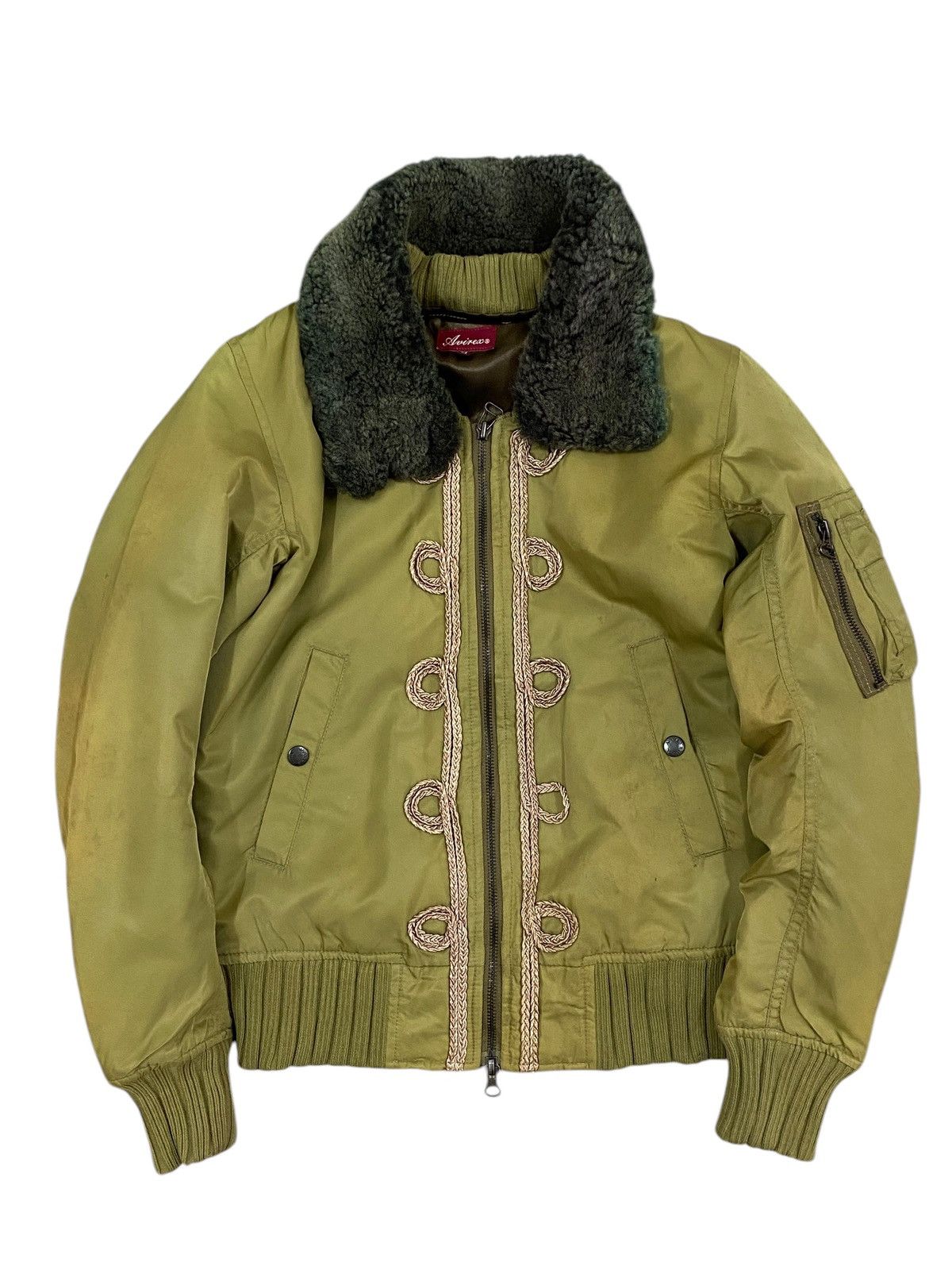 Avirex Avirex Bomber Jacket Olive Green with Faux Fur Collar Size US S / EU 44-46 / 1 - 1 Thumbnail