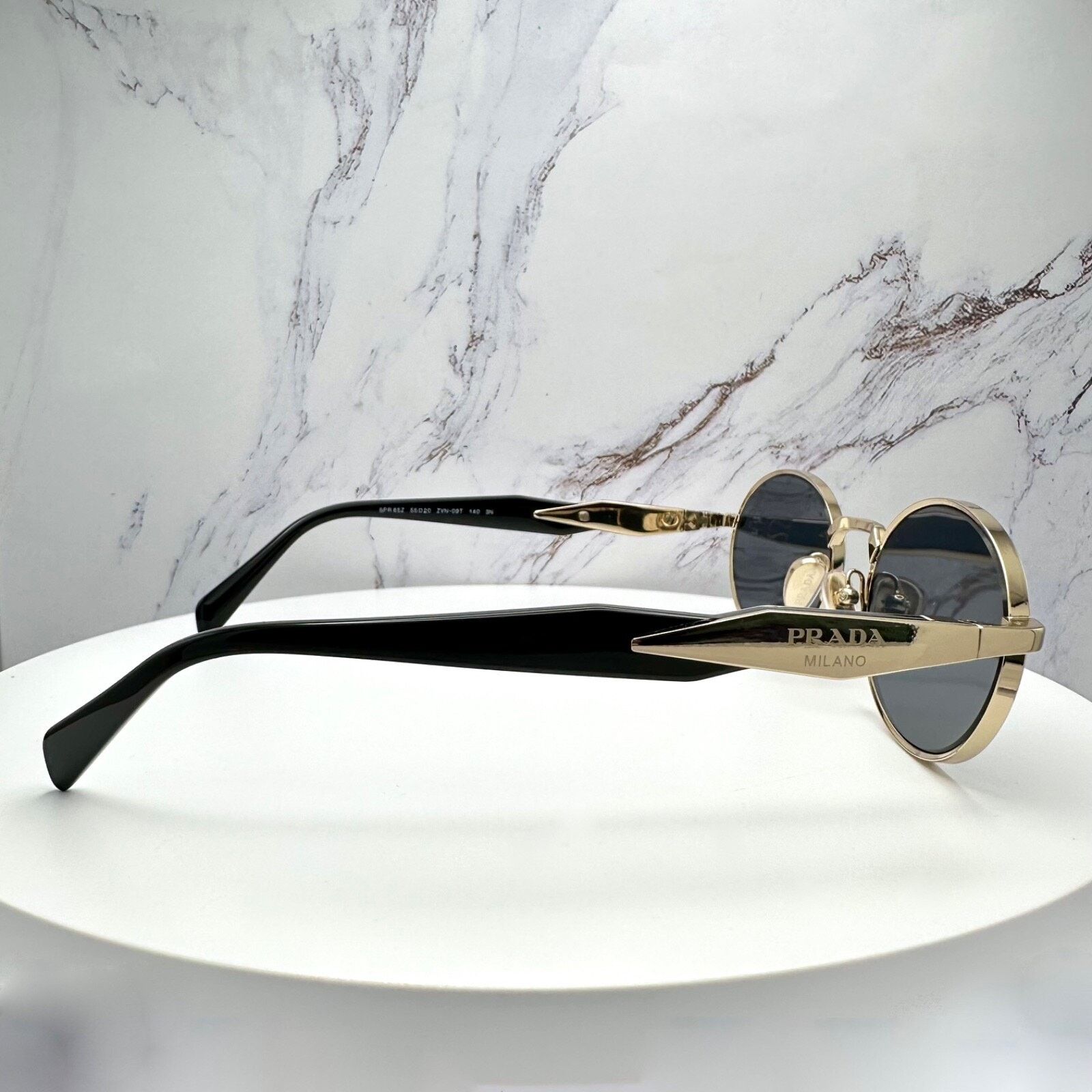 Prada New PRADA Sunglasses Metal Oval Black PRADA Symbole Logo Size ONE SIZE - 19 Thumbnail