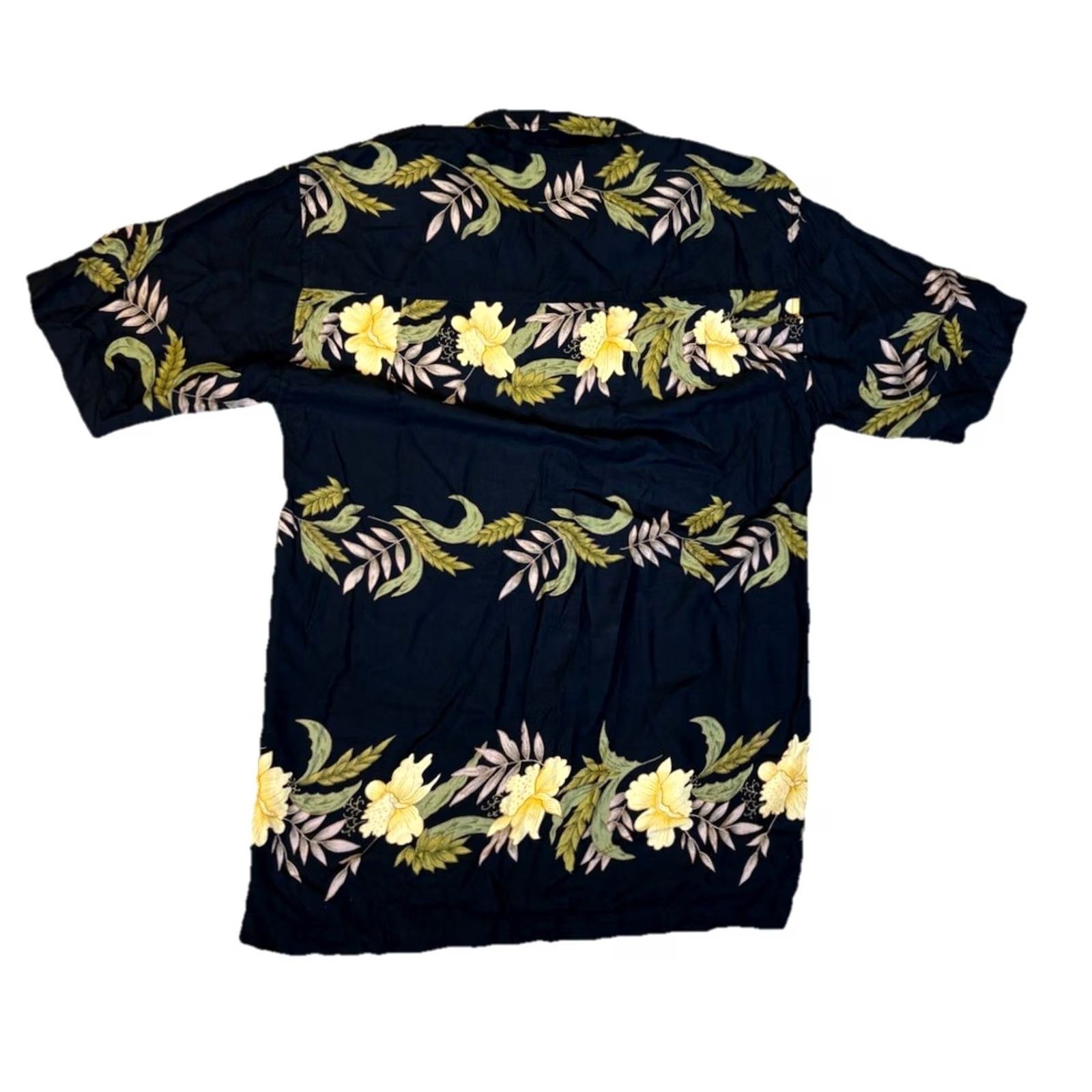 Vintage VINTAGE Jack Hollywood Hawaiian Button Up Black Floral Short Sleeve Shirt Sz M Mens Regular Button-Down Collar 90s Theme Spring Summer Size US M / EU 48-50 / 2 - 6 Thumbnail