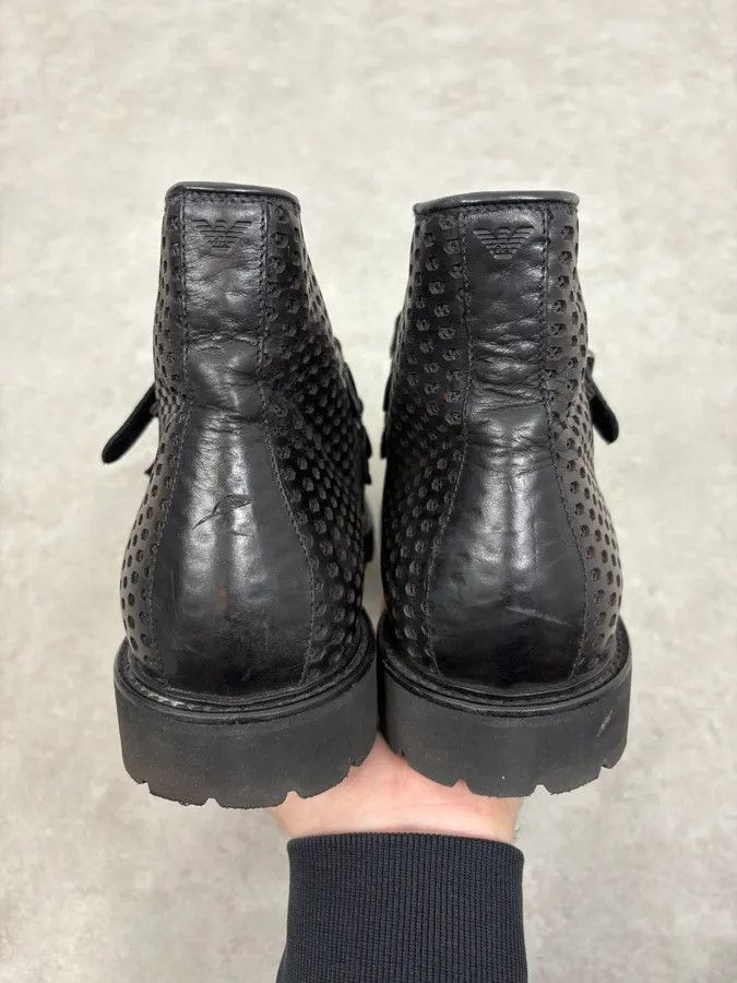 Emporio Armani Emporio Armani Perfored Premium Leather Boots Size US 9.5 / EU 42-43 - 7 Thumbnail