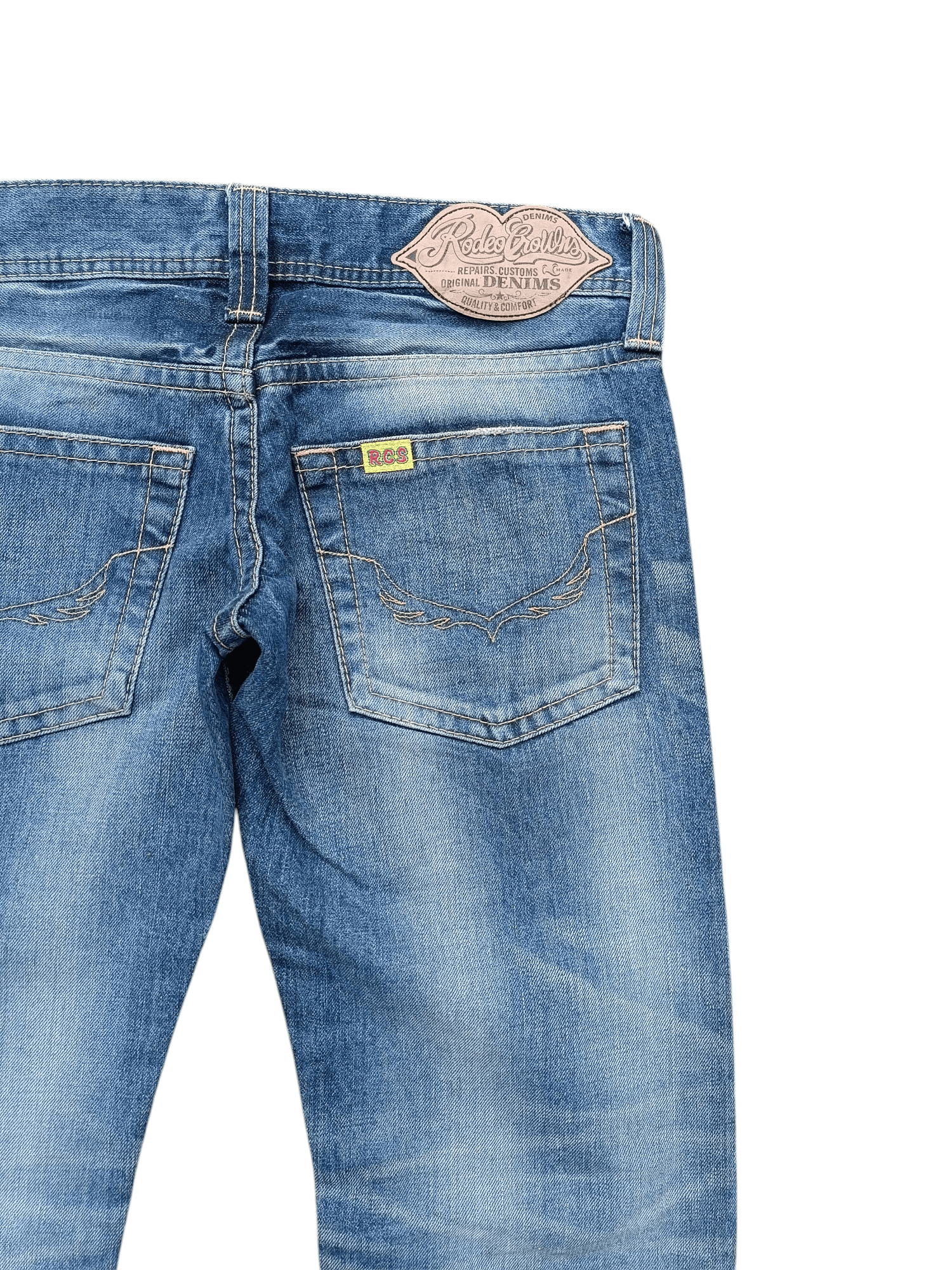 Hysteric Glamour × Japanese Brand × Vintage Vintage Rusty Wash Whiskers Rodeo Crowns Flared Jeans Size US 31 - 10 Thumbnail