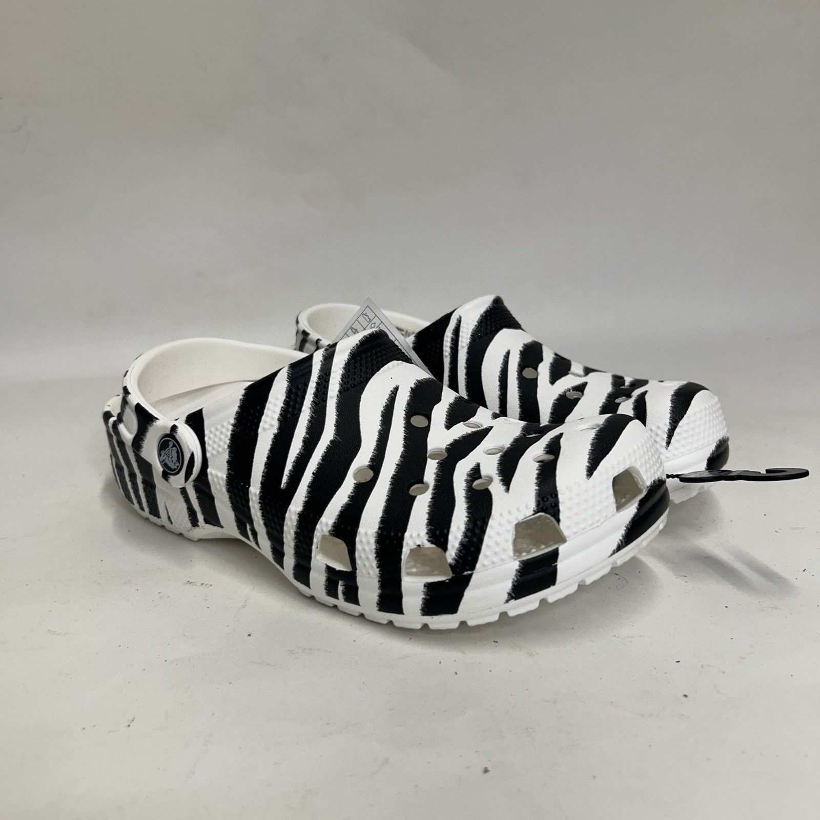 Crocs Crocs Unisex Classic Animal Print Clog Zebra “Black White” Size US 7 / IT 37 - 1 Thumbnail