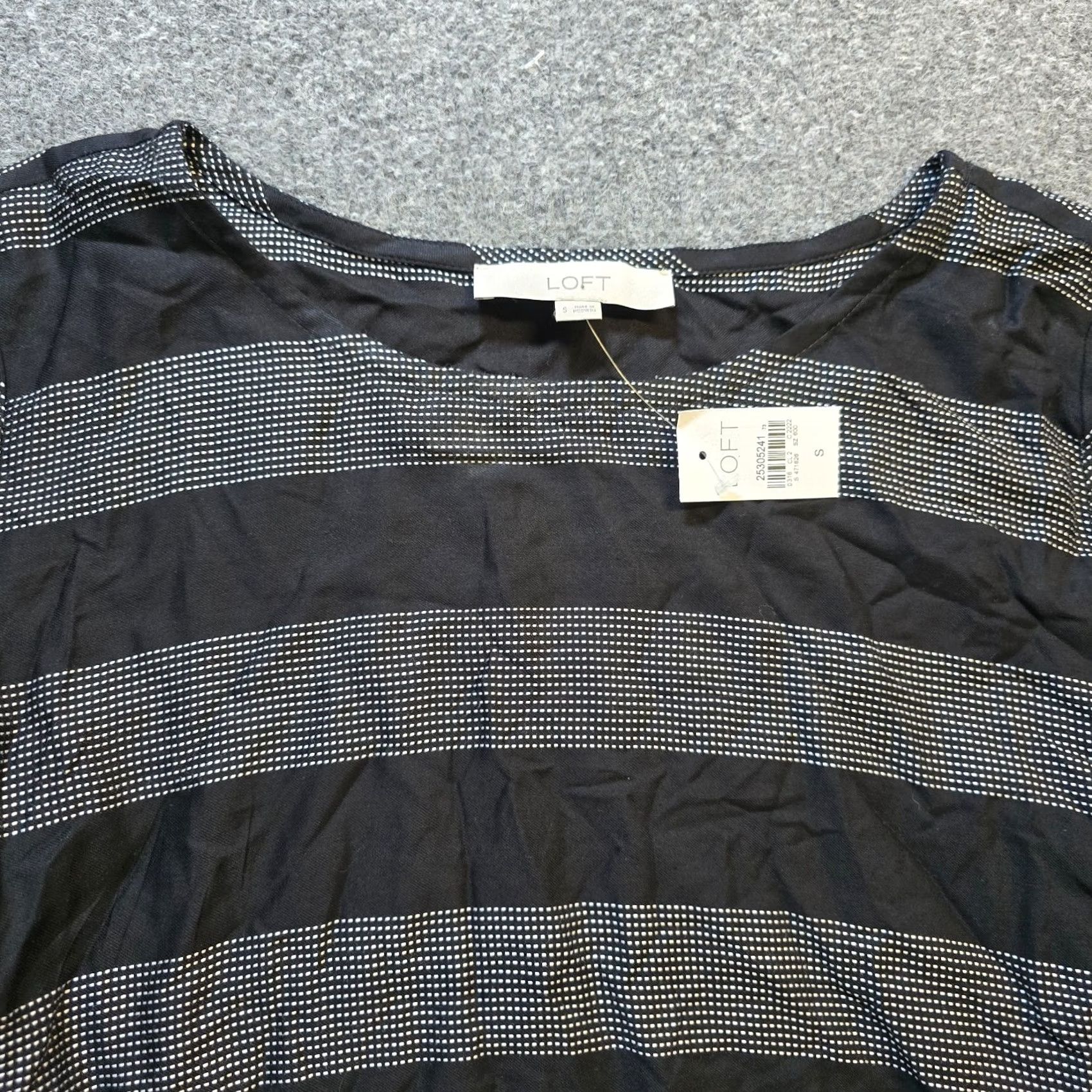 Loft LOFT Dress Womens Size Small Black Striped Short Sleeve Belted Casual Basic Shirt Womens Dress Size 28" / US 6 / IT 42 - 3 Thumbnail