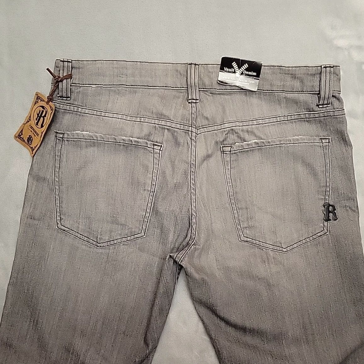 Denime VINTAGE Strong Rich & Skinny Jeans Mens 36 Gray Straight Leg Denim Stretch Made in USA Size US 36 / EU 52 - 7 Thumbnail