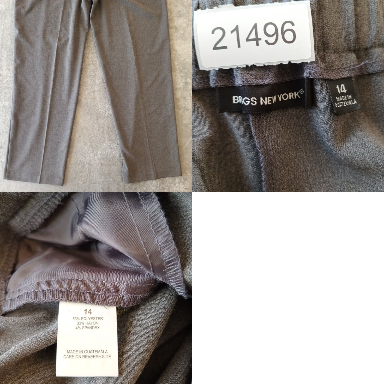 Vintage Briggs New York Dress Pants Womens Size 14 Gray Pull On Pockets 34x30.5 Size 36" / US 14 / IT 50 - 8 Thumbnail