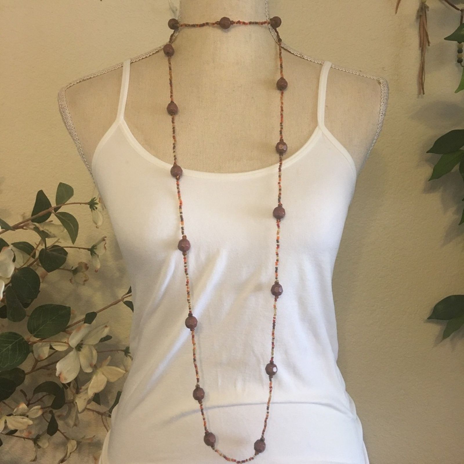 Vintage Vintage faceted bead seed bead long necklace Size ONE SIZE - 3 Thumbnail