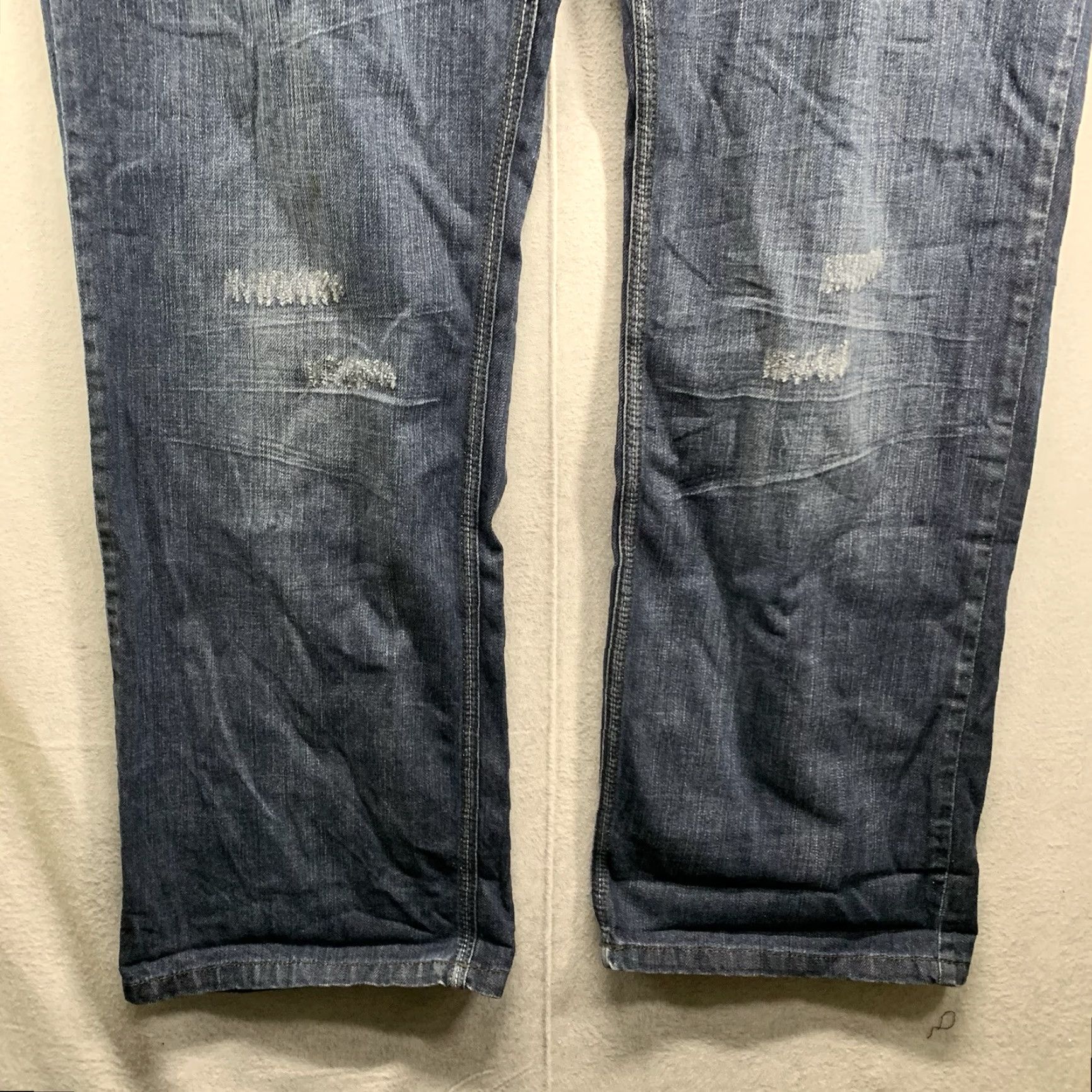 Vintage VINTAGE Blac Label Jeans Men's 42x35 Blue Denim Embroidered Patches Hip Hop 90s Grunge Size US 42 / EU 58 - 6 Thumbnail