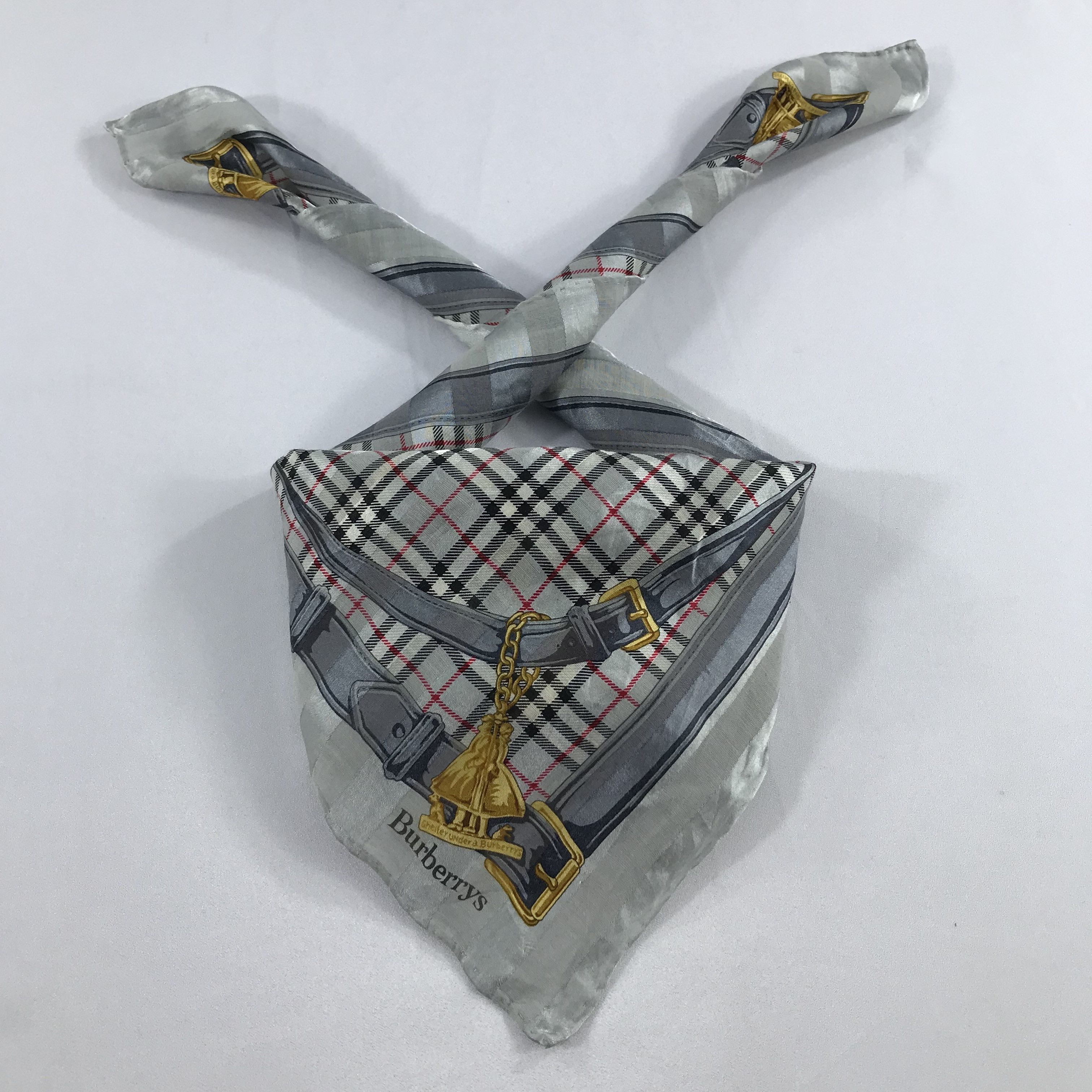Burberry × Vintage Burberry Bandana / Handkerchief / Neckerchief - S2376 Size ONE SIZE - 3 Thumbnail