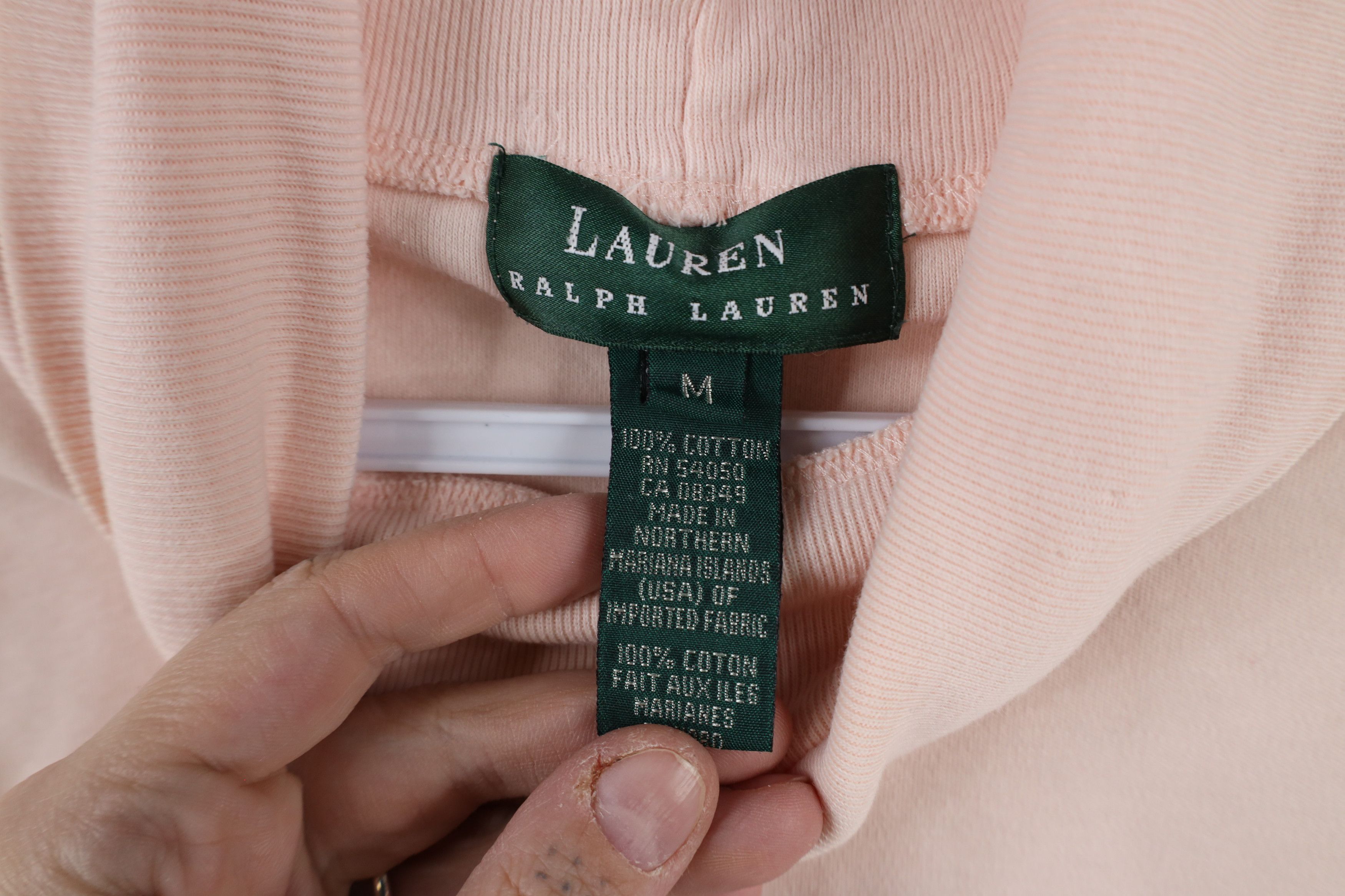 Ralph Lauren × Vintage Vintage 90s Ralph Lauren Ribbed Knit Turtleneck T-Shirt Pink Size M / US 6-8 / IT 42-44 - 8 Thumbnail