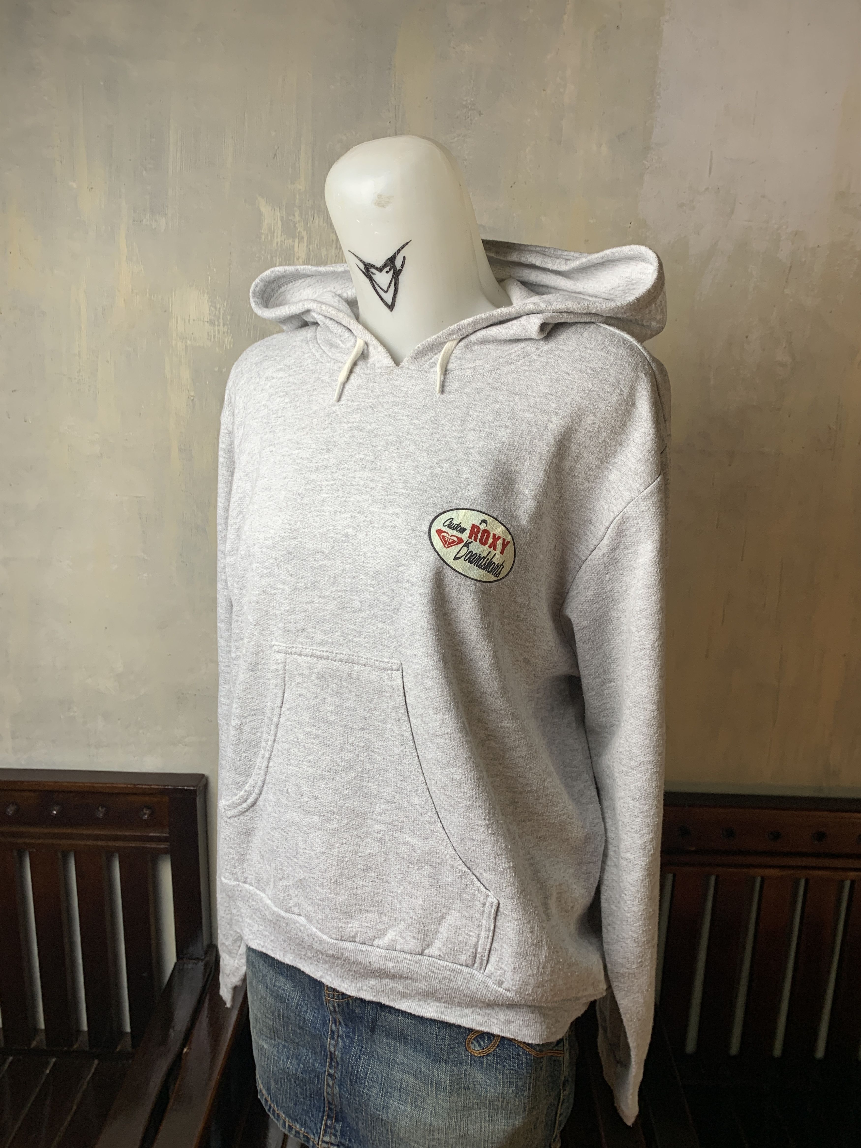 Quiksilver 2000s Roxy Surf Gray Boxy Hoodie (M) Size M / US 6-8 / IT 42-44 - 2 Thumbnail