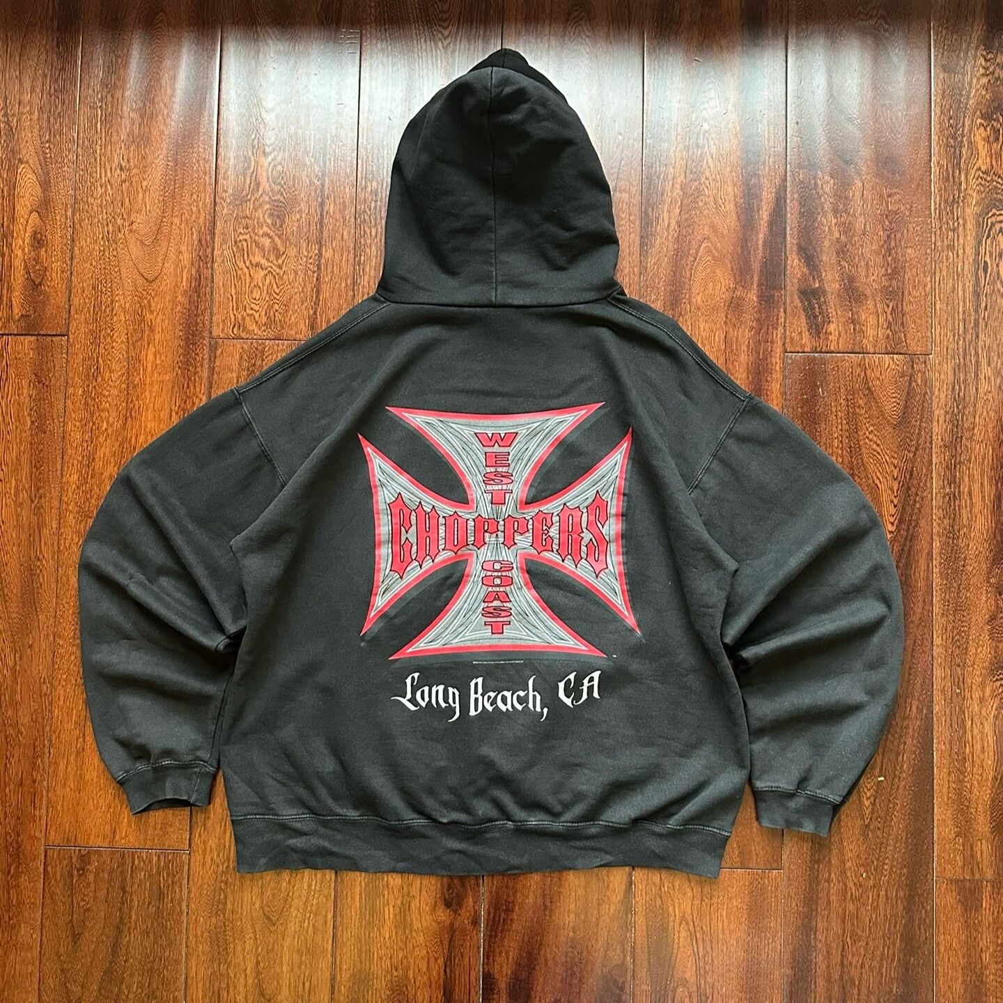 Vintage WEST COAST CHOPPERS THRASHED FADED ZIP UP HOODIE