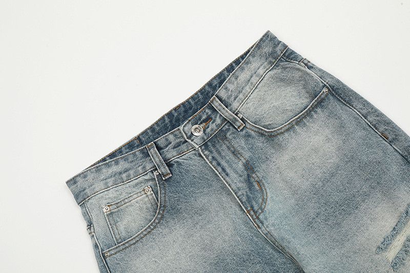 Vintage American-style light blue ripped flared jeans Size US 32 / EU 48 - 3 Thumbnail
