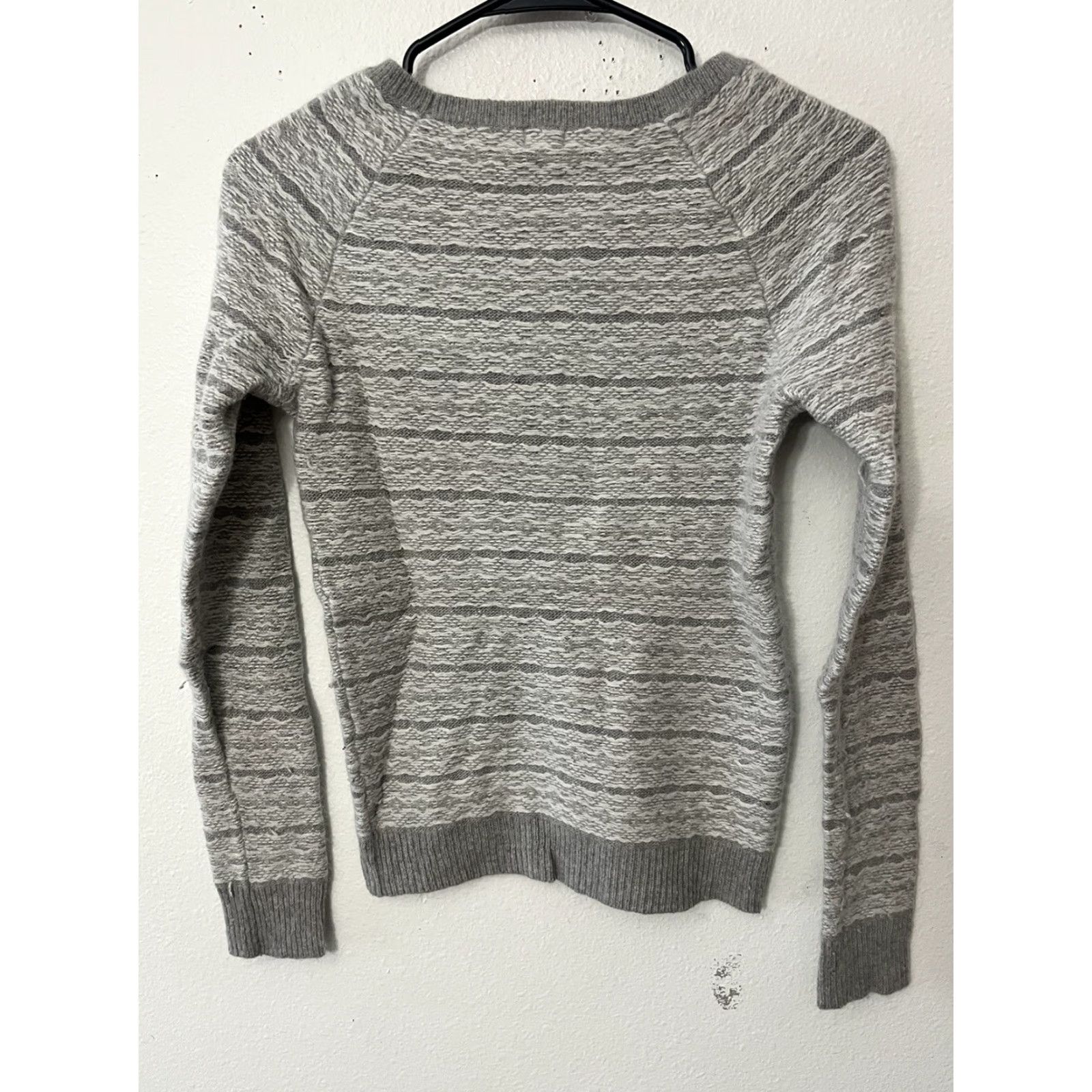 Vintage Aerie Sweatery Pullover Wool-Blend Mock Crew Turtleneck Striped XS Gray Womens Pullover Size XS Wool Blend Gray Striped Turtleneck Casual Workwear Size XS / US 0-2 / IT 36-38 - 2 Thumbnail