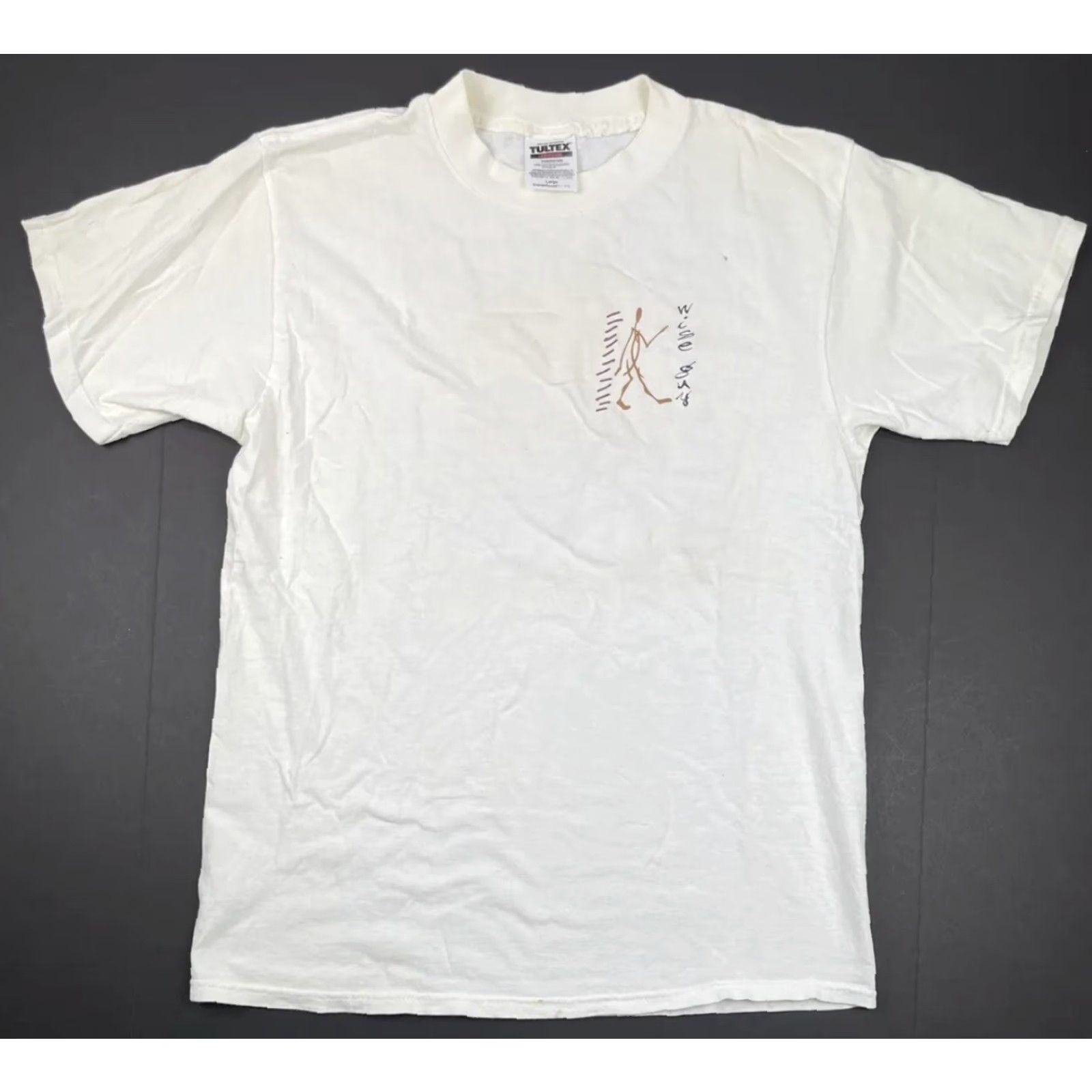 Tultex VINTAGE Tultex 90s T-Shirt Mens L White Graphic Jesus God Religion Walk With The Wise USA Size US L / EU 52-54 / 3 - 2 Thumbnail