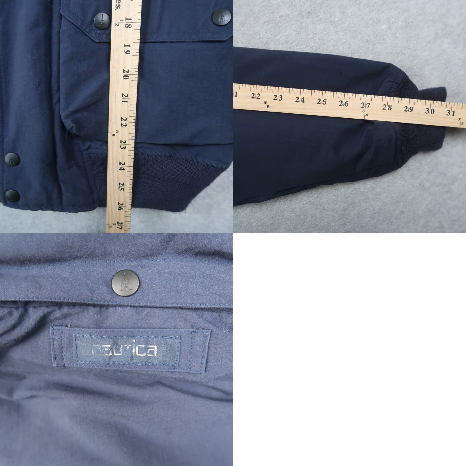 Nautica VINTAGE Nautica Competition Blue Fleece Lined Striped Jacket M Mens 90s Bomber Zip Stand-Up Collar Casual Size US M / EU 48-50 / 2 - 9 Thumbnail
