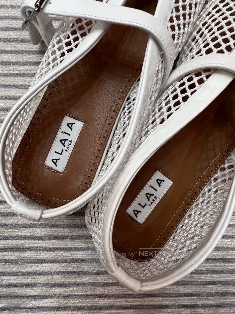 Alaia Alaia White Net Women's Dance Flat Shoes Size US 6.5 / IT 36.5 - 3 Thumbnail