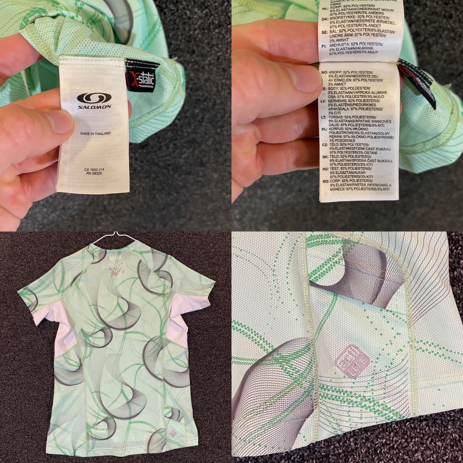 Salomon Salomon Jersey Womens XL Green Running Biking Performance Shirt Short Size XL / US 12-14 / IT 48-50 - 8 Thumbnail