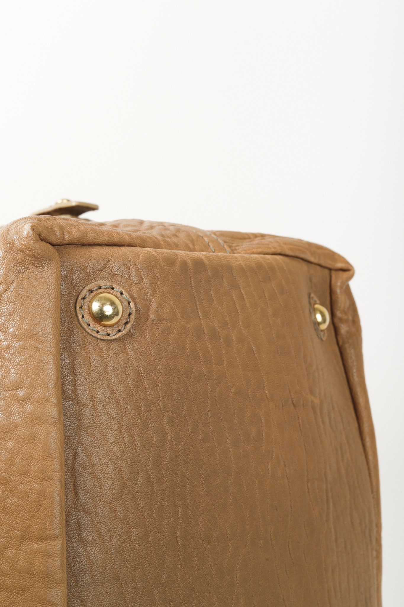 Yves Saint Laurent Yves Saint Laurent Easy Tan-Pebbled-Leather Handbag Size ONE SIZE - 6 Thumbnail