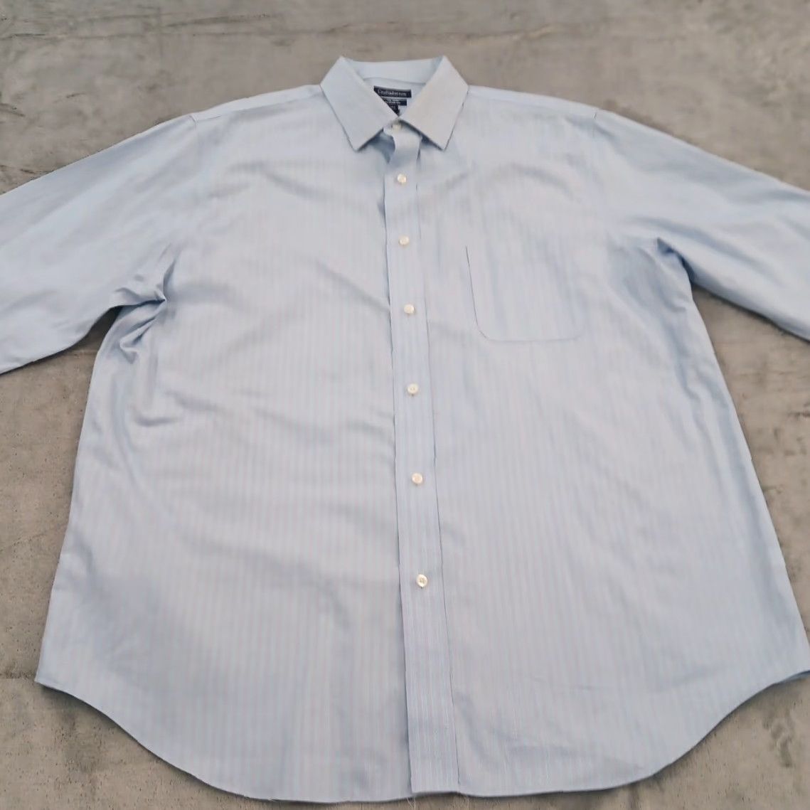 Croft & Barrow Croft & Barrow Shirt Mens 17.5 Blue Striped Long Sleeve Button Up Cotton Size US XXL / EU 58 / 5 - 4 Thumbnail