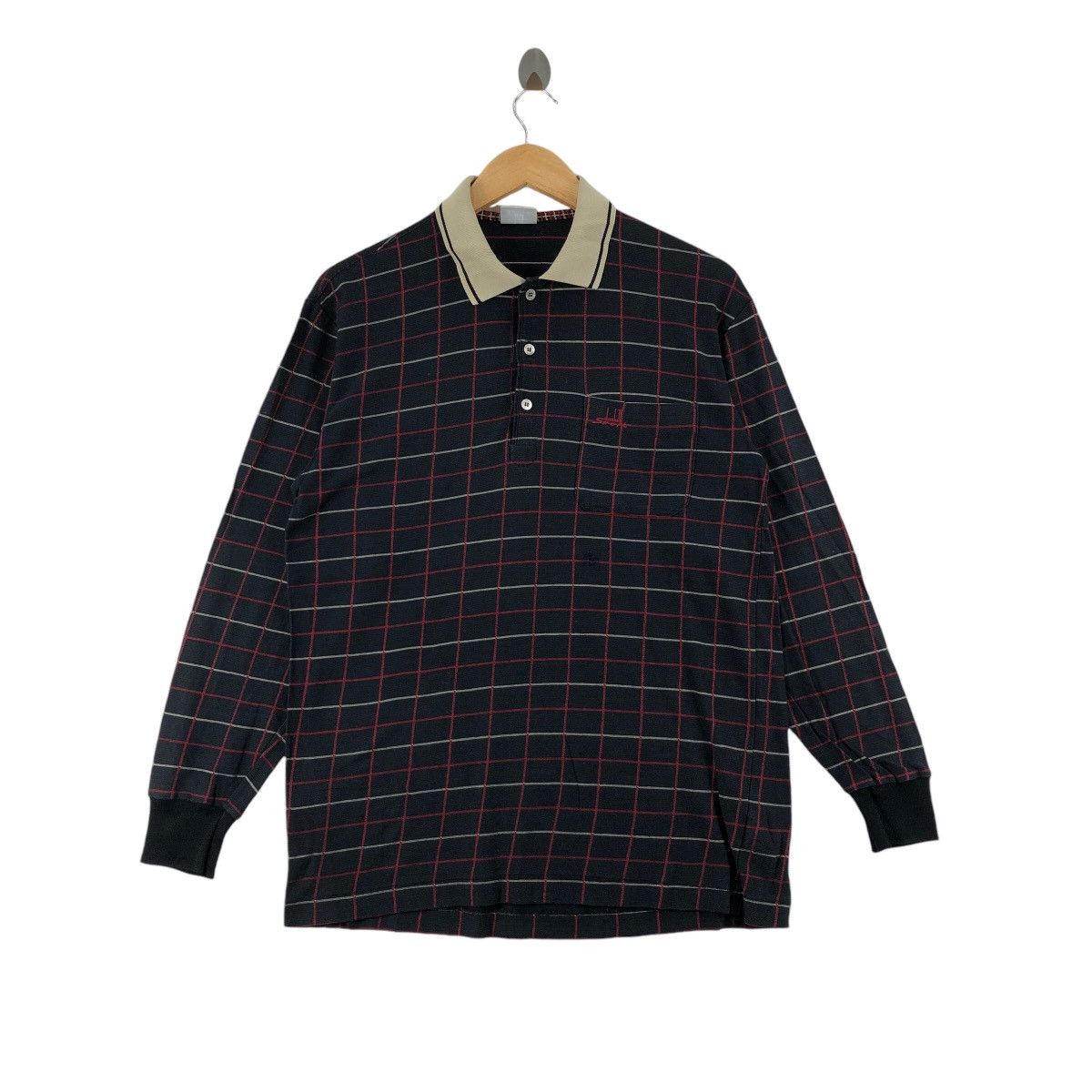 Alfred Dunhill × Vintage Vintage 90s DUNHILL SPORT Polos Checkered Size US M / EU 48-50 / 2 - 1 Thumbnail